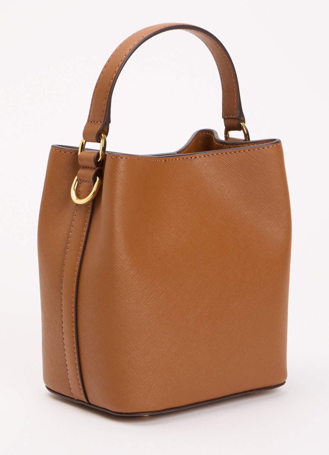 Ralph Lauren Reese handtas van leer met afneembare schouderriem  - achterkant 5 roodbruin