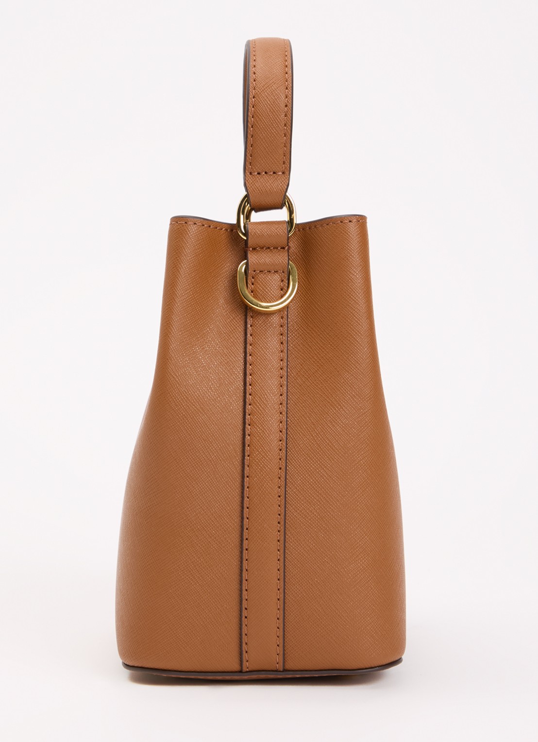 Ralph Lauren Reese handtas van leer met afneembare schouderriem  - detail 3 roodbruin