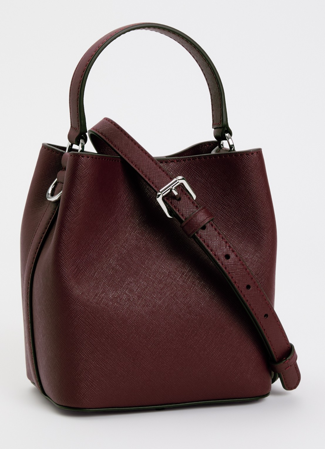 Ralph Lauren Reese Small handtas van leer met afneembare schouderriem - achterkant 5 bordeauxrood