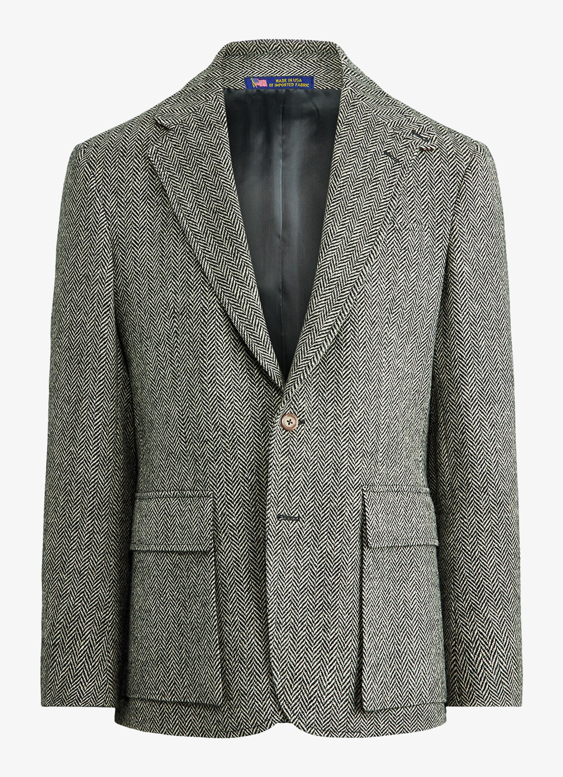 Ralph Lauren Regular fit colbert met klepzakken - voorkant black and cream / zwart