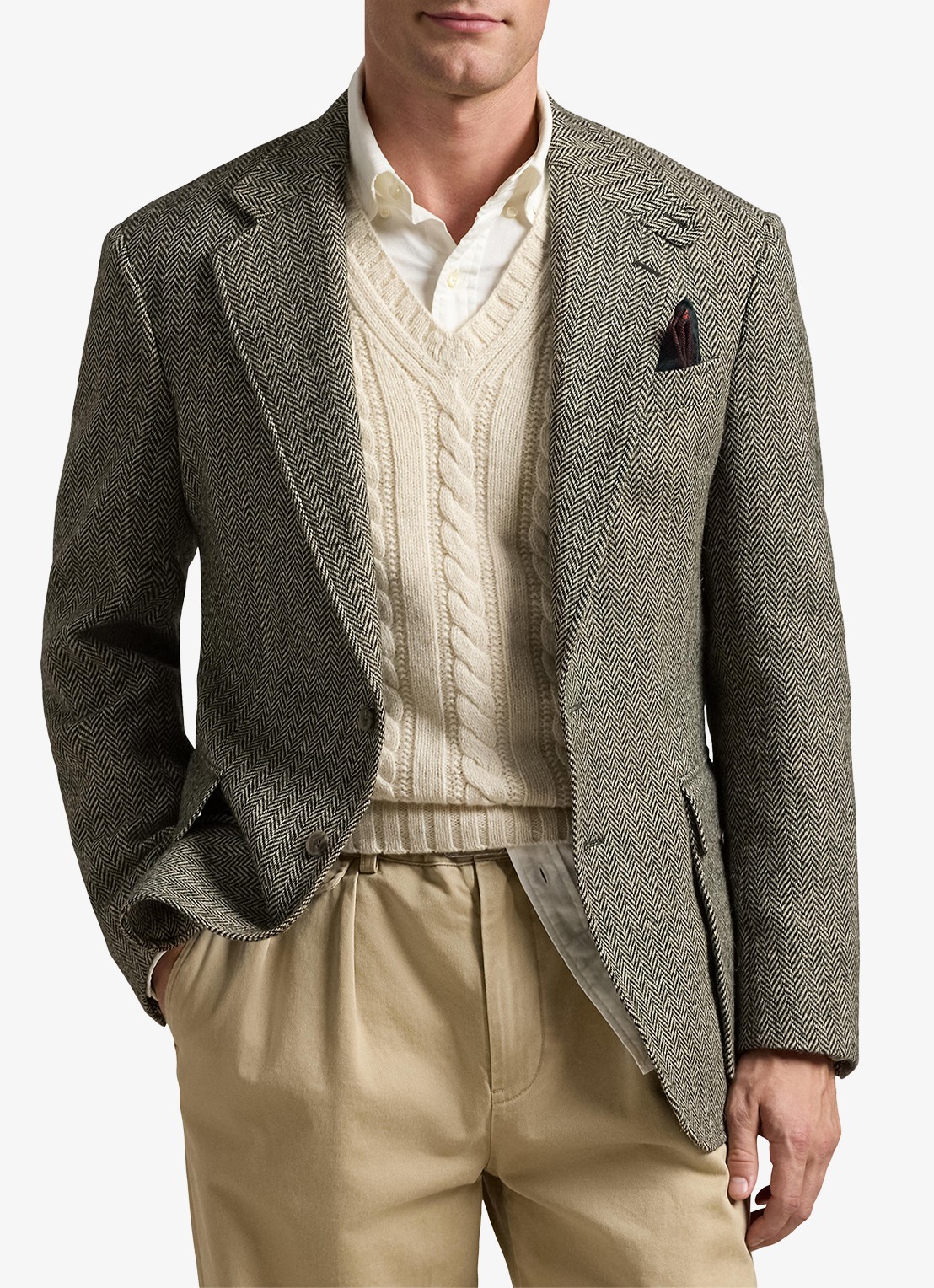Ralph Lauren Regular fit colbert met klepzakken - detail 6 black and cream / zwart
