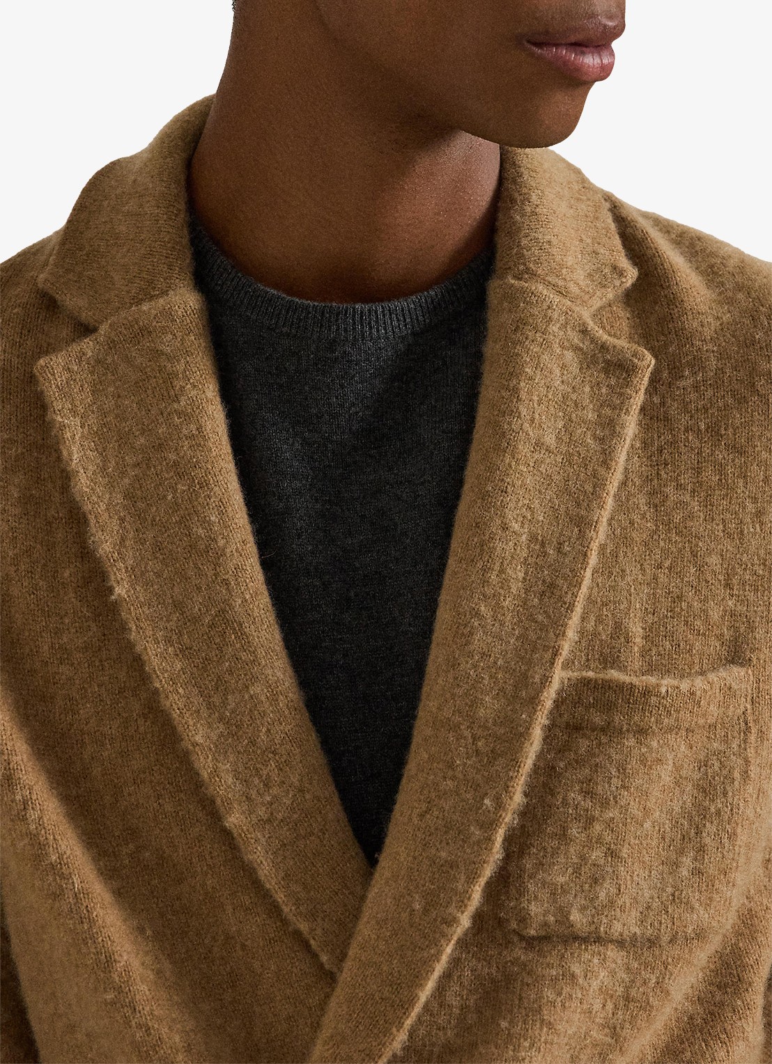 Ralph Lauren Regular fit double-breasted colbert in kasjmierblend met opgestikte zakken - detail 3 crouton tan heather / beige