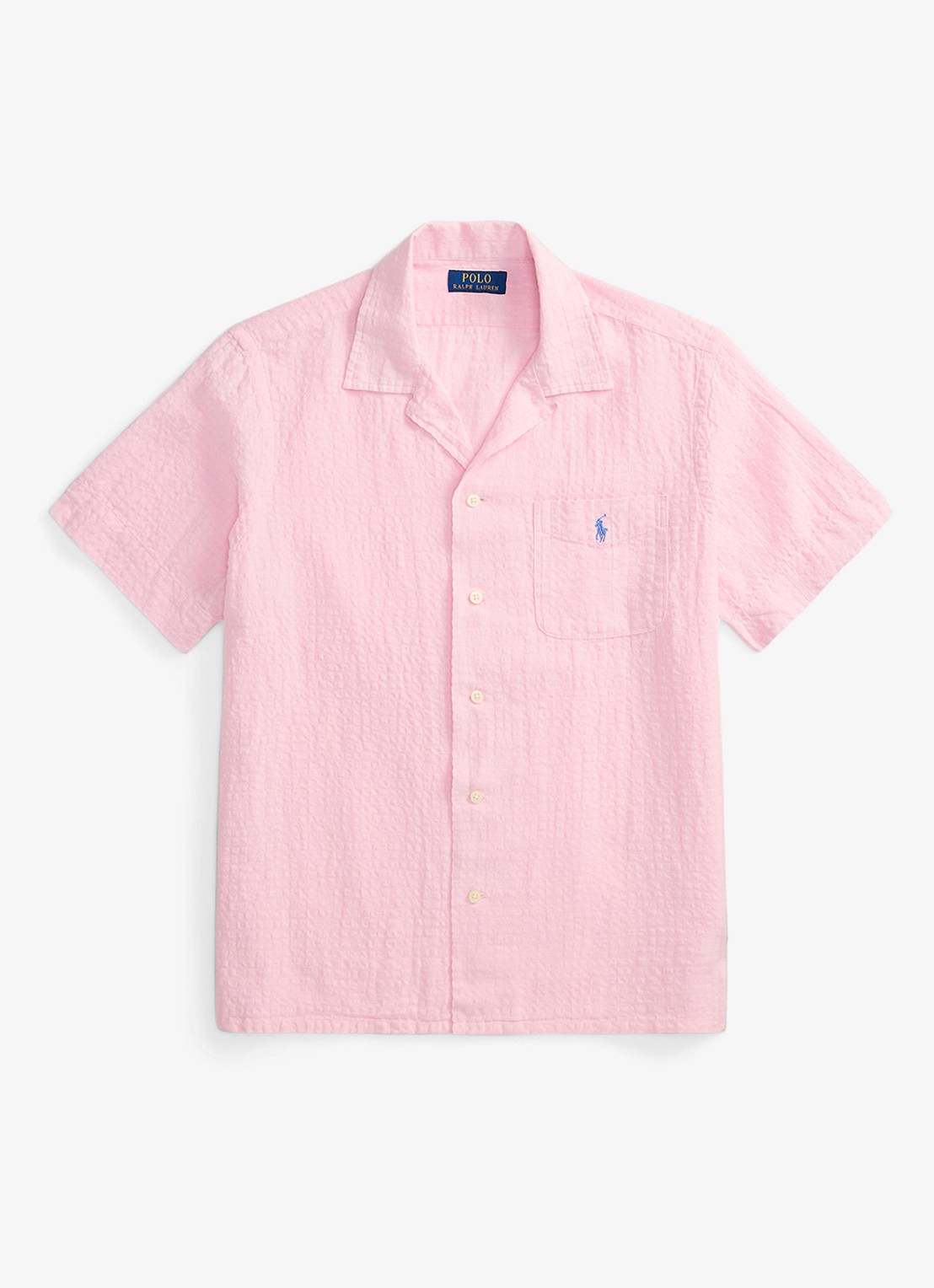 Ralph Lauren Regular fit overhemd in linnenblend met borstzak en logoborduring - voorkant 5 carmel pink / roze