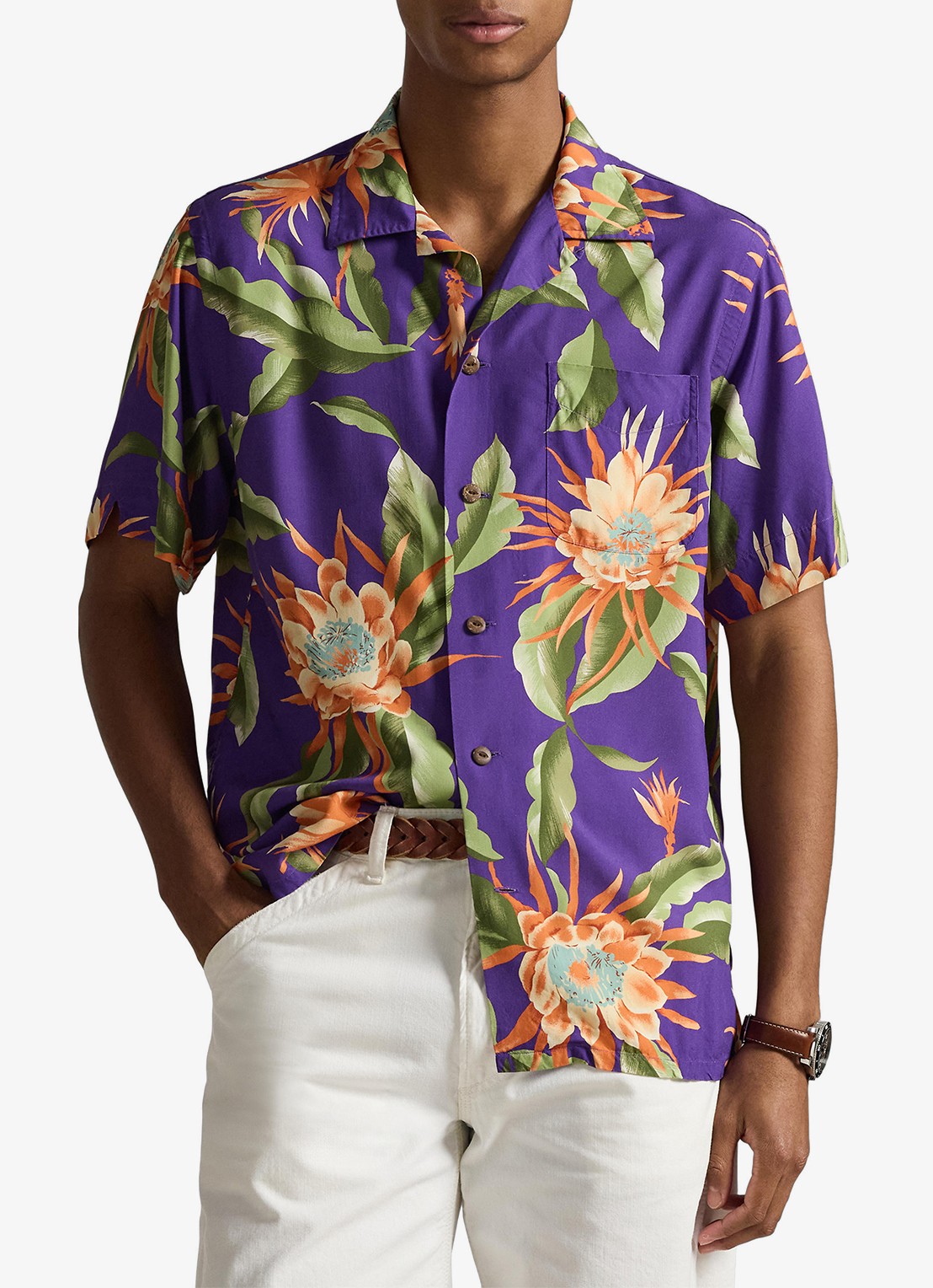 Ralph Lauren Regular fit overhemd met bloemenprint - detail purple south floral