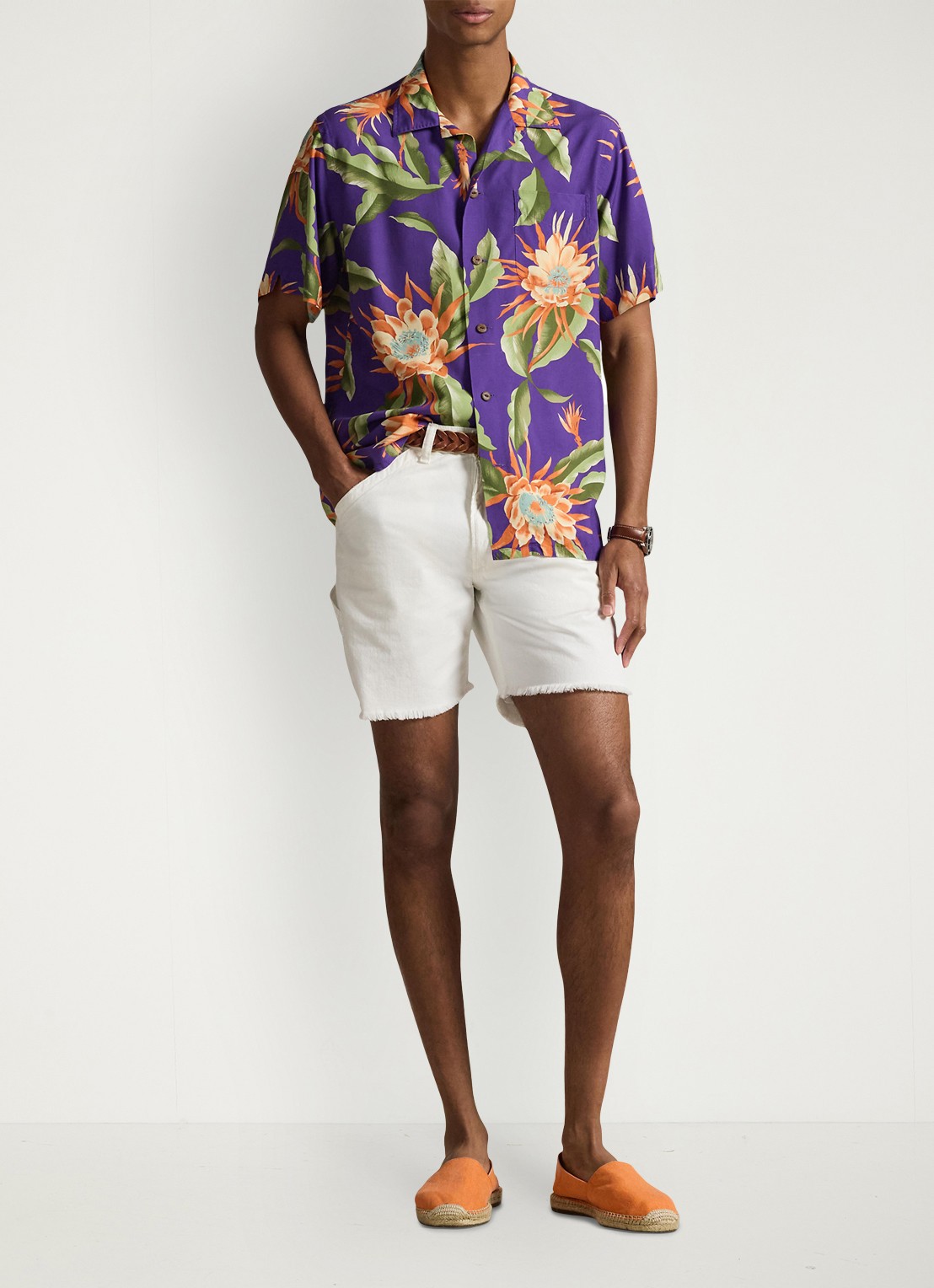 Ralph Lauren Regular fit overhemd met bloemenprint - voorkant 4 purple south floral