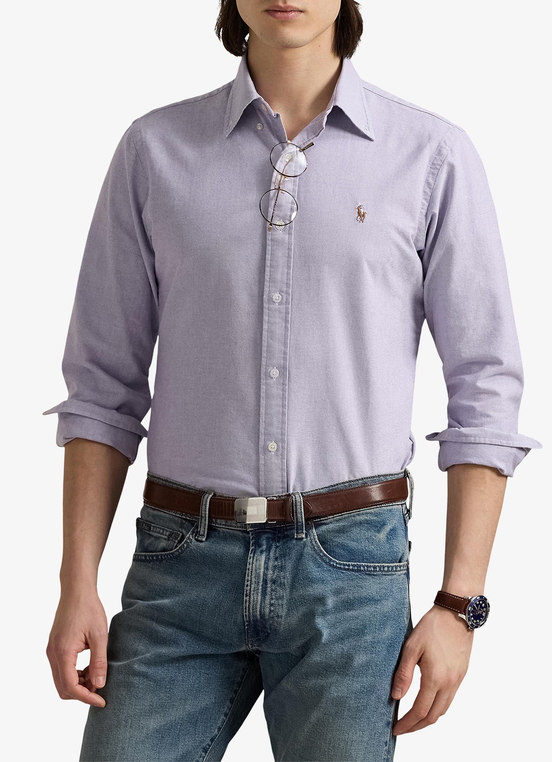 Ralph Lauren Regular fit overhemd met button down kraag - detail 4 4070a thistle / paars