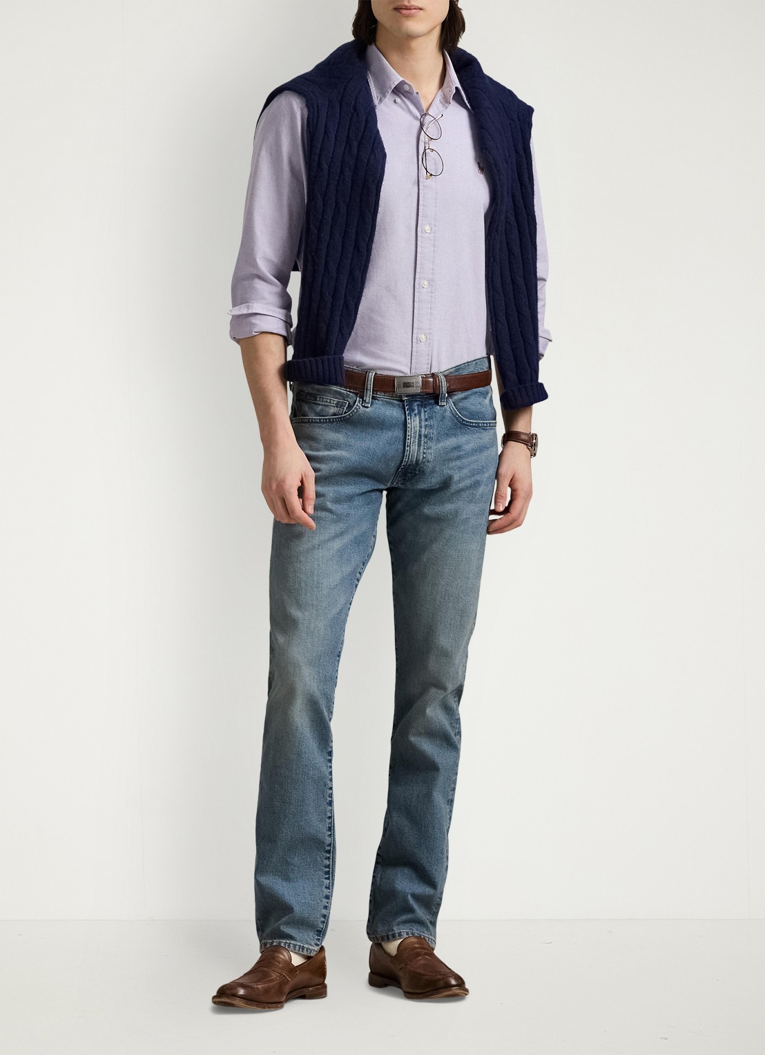 Ralph Lauren Regular fit overhemd met button down kraag - voorkant 3 4070a thistle / paars