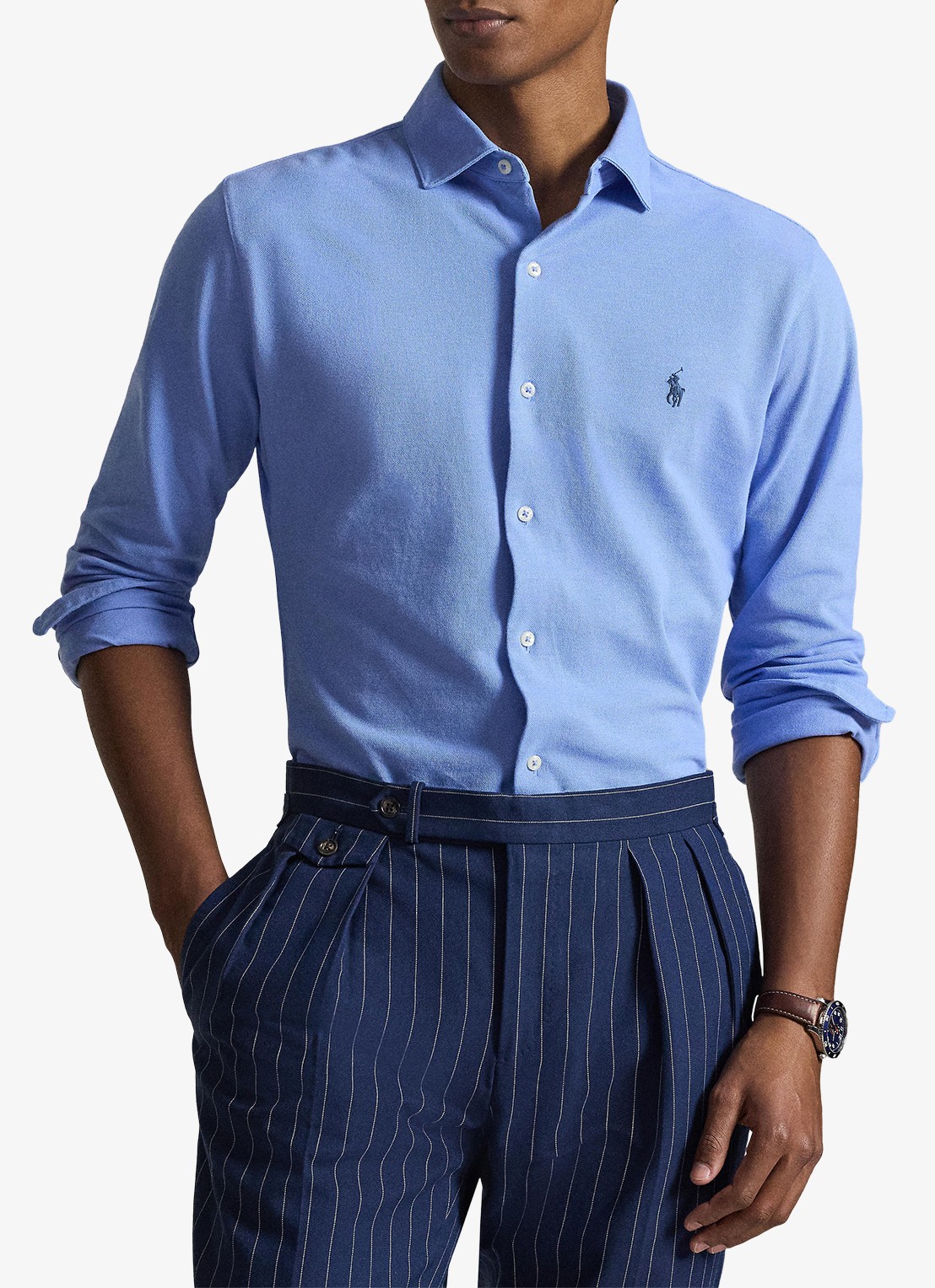 Ralph Lauren Regular fit overhemd met logo - voorkant 2 canvas blue / blauw