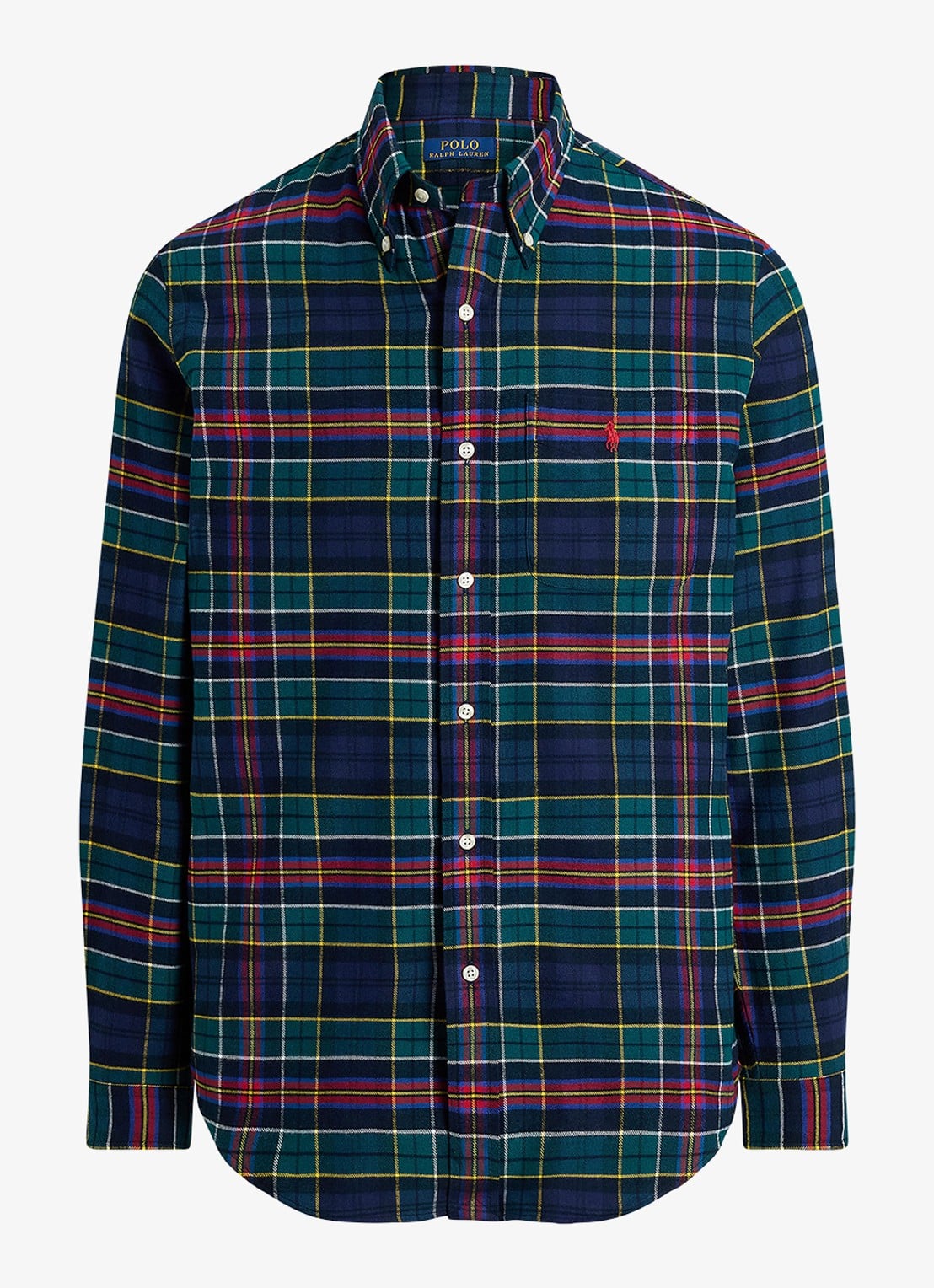 Ralph Lauren Regular fit overhemd met logo - voorkant donkergroen