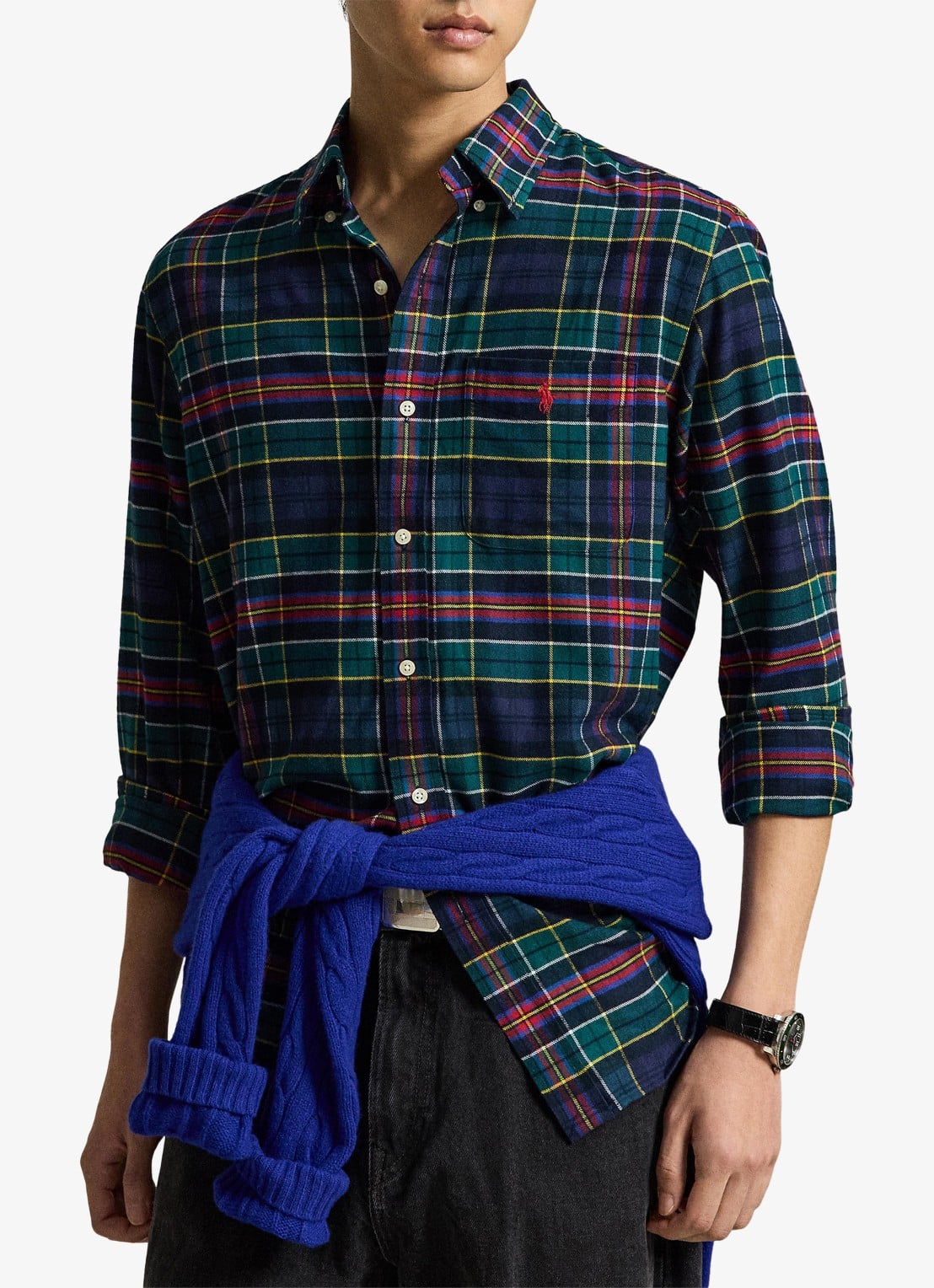 Ralph Lauren Regular fit overhemd met logo - voorkant 2 donkergroen