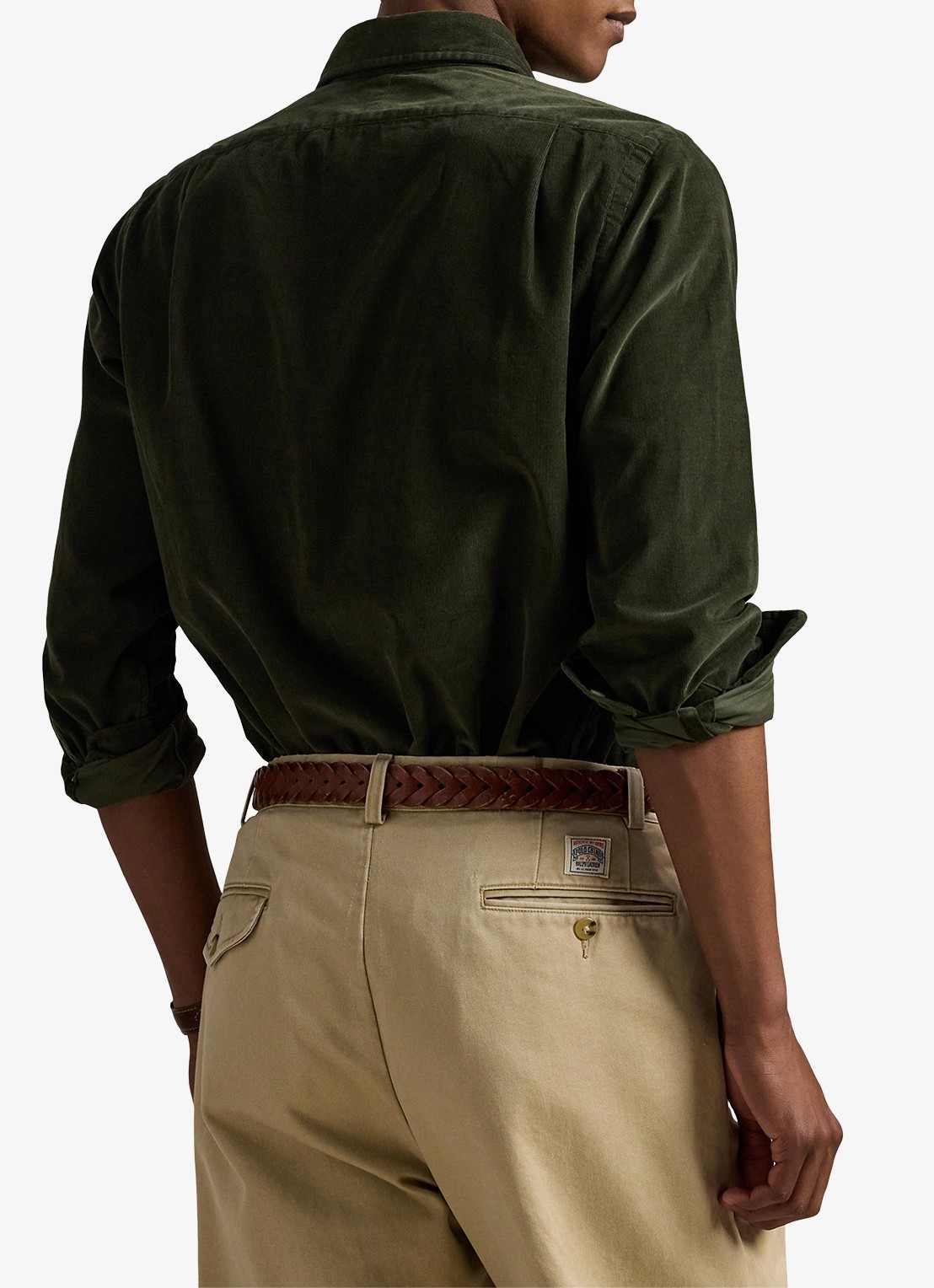 Ralph Lauren Regular fit overhemd met logoborduring - achterkant legergroen