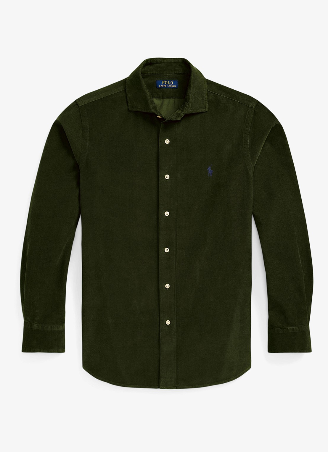 Ralph Lauren Regular fit overhemd met logoborduring - voorkant 2 legergroen