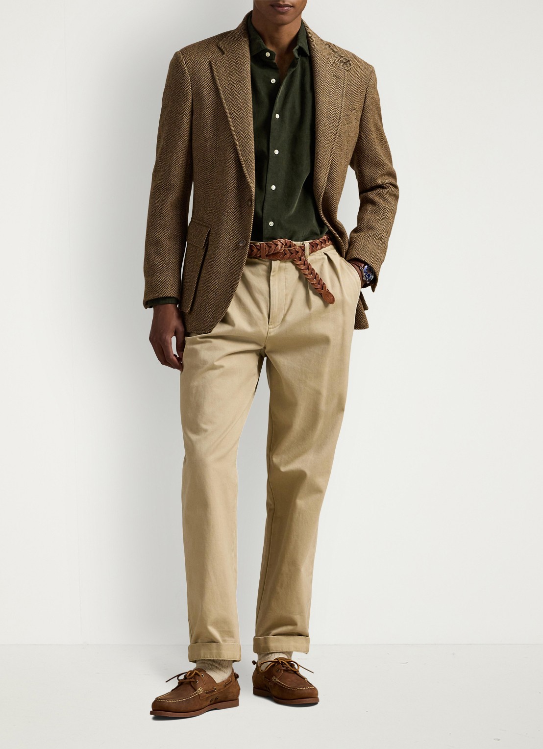 Ralph Lauren Regular fit overhemd met logoborduring - voorkant 3 legergroen