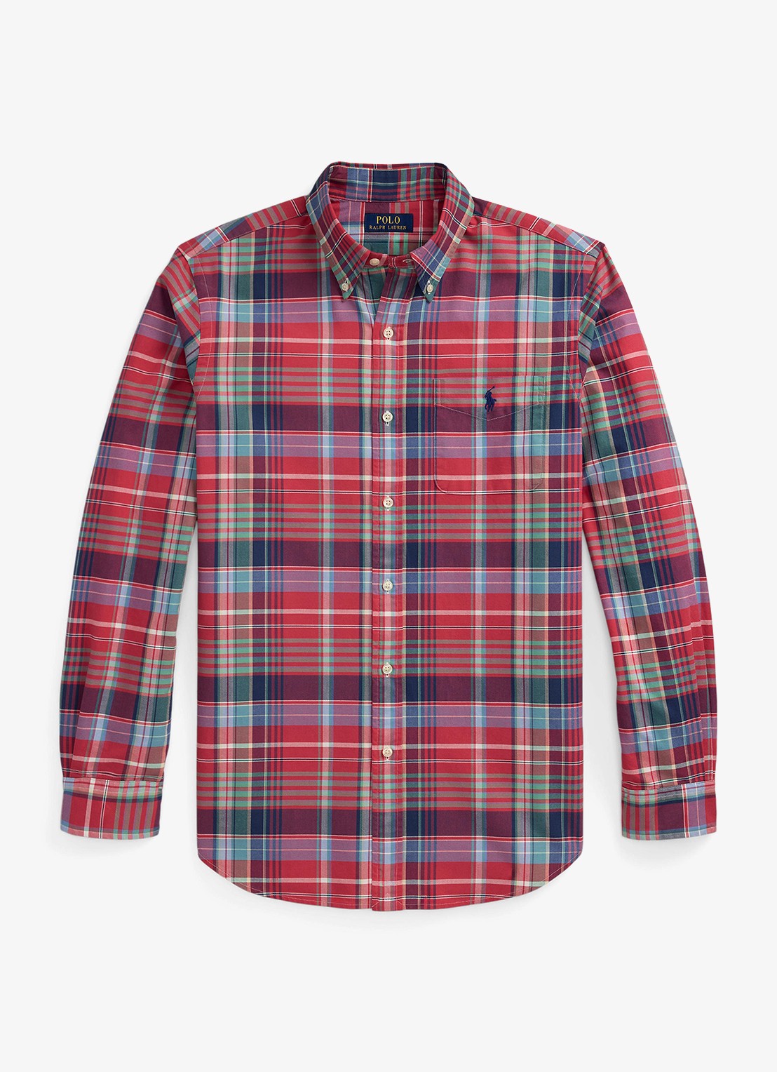 Ralph Lauren Regular fit overhemd met logoborduring - voorkant 3 rood