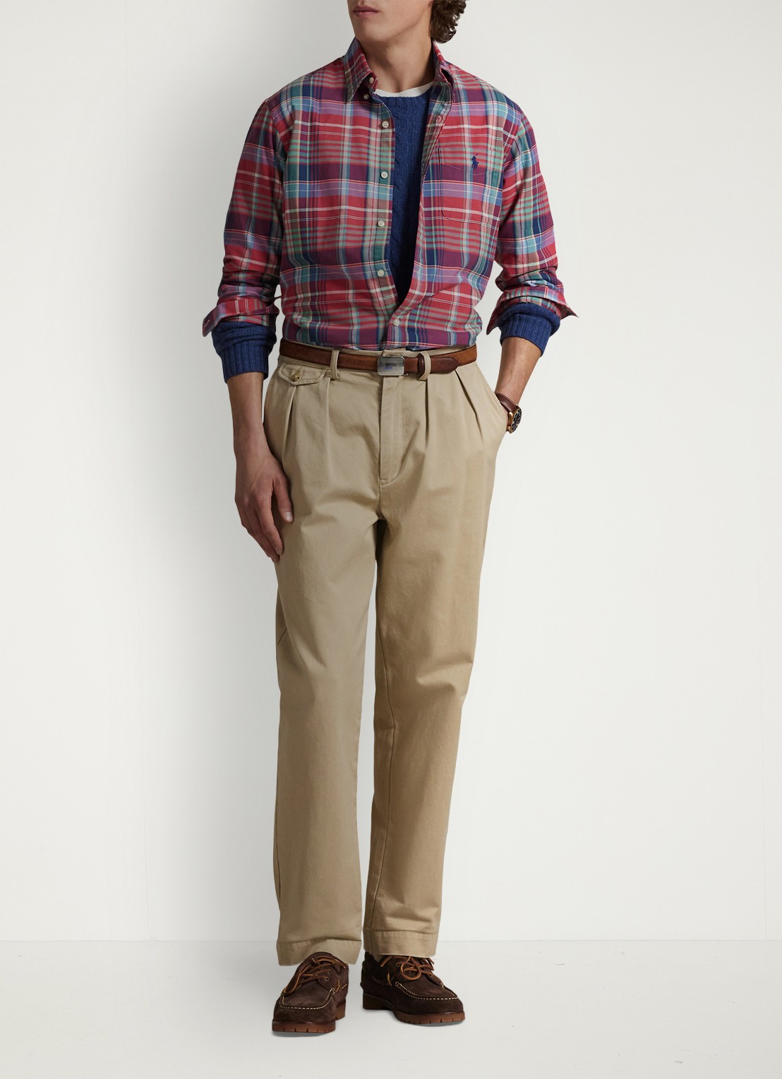 Ralph Lauren Regular fit overhemd met logoborduring - voorkant 4 rood