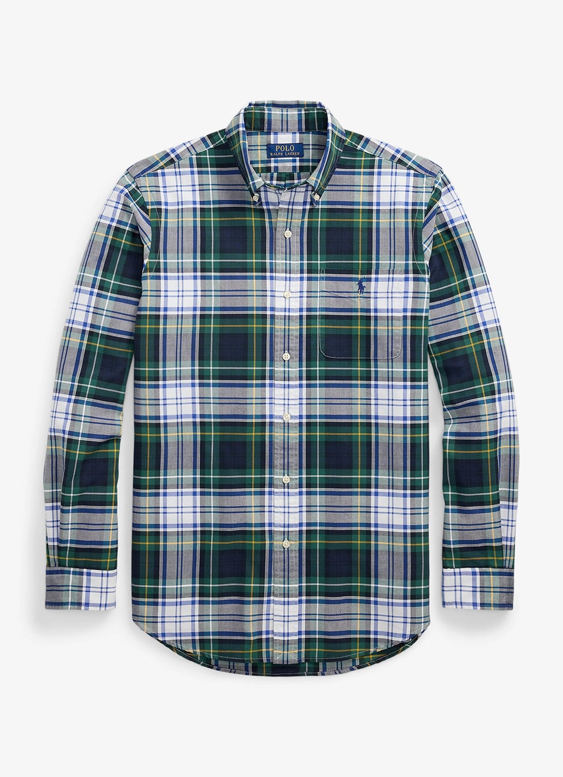 Ralph Lauren Regular fit overhemd met logoborduring - voorkant groen