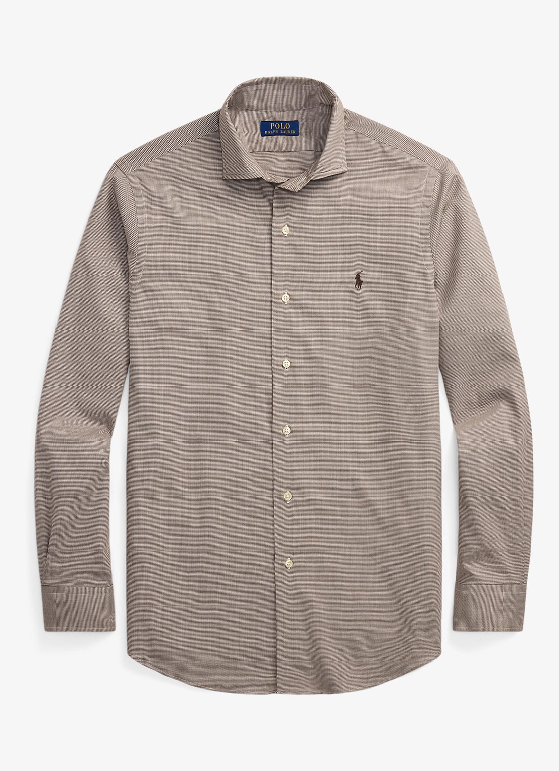 Ralph Lauren Regular fit overhemd met logoborduring - voorkant 2 cream brown / bruin