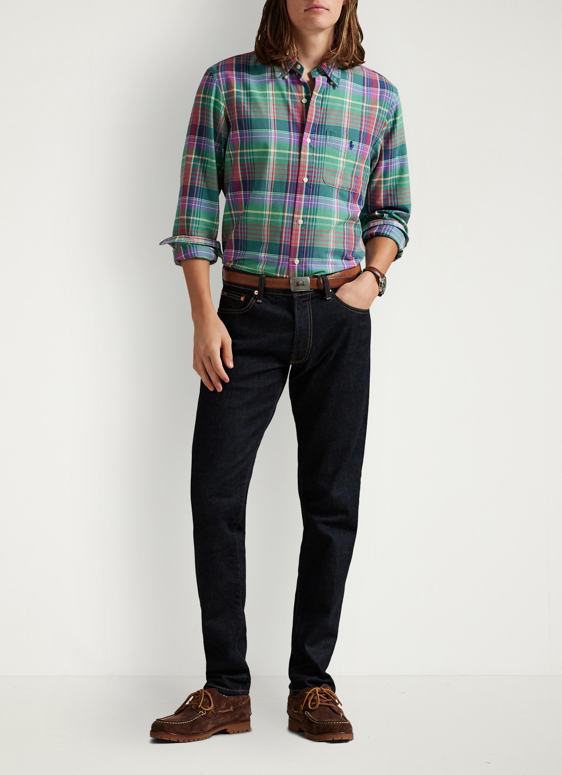 Ralph Lauren Regular fit overhemd met logoborduring - voorkant 4 roze