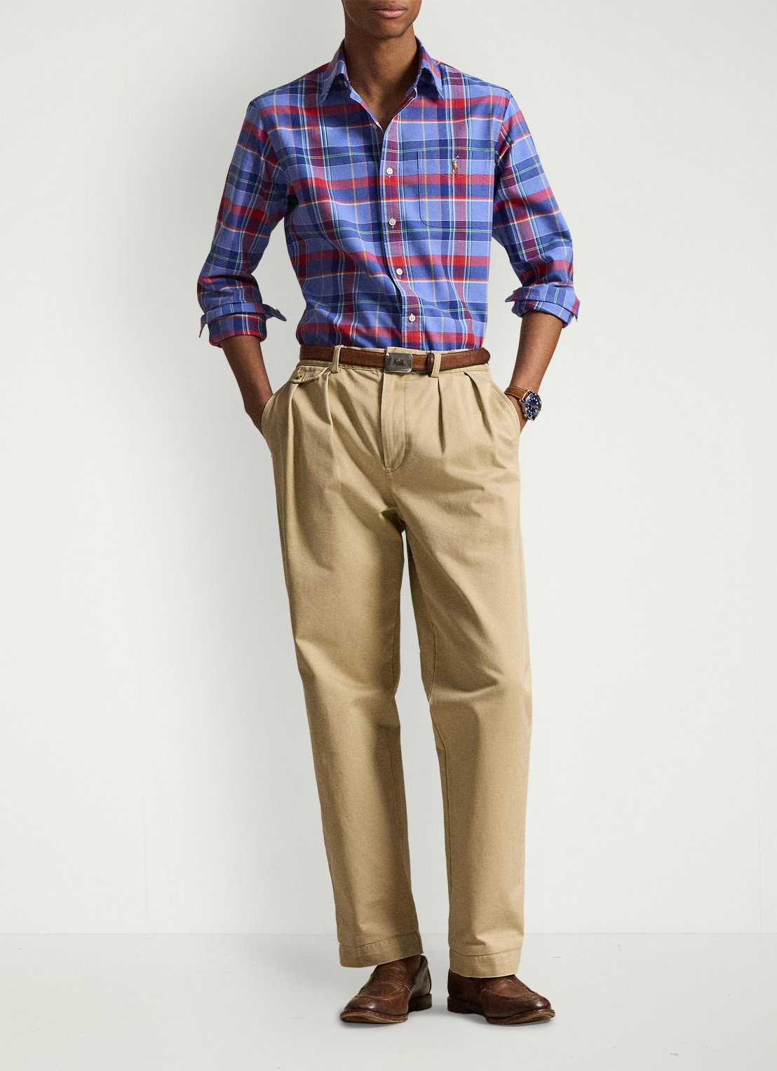 Ralph Lauren Regular fit overhemd met logoborduring - detail 5 blauw