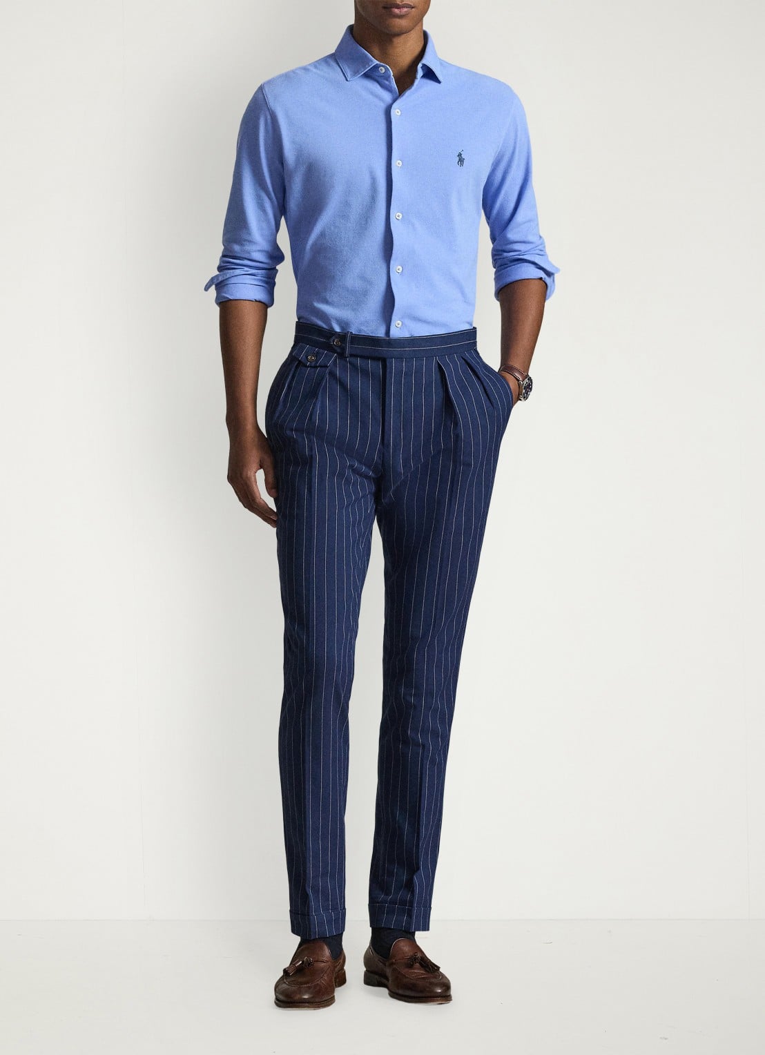 Ralph Lauren Regular fit overhemd met logoborduring - detail 2 canvas blue / blauw