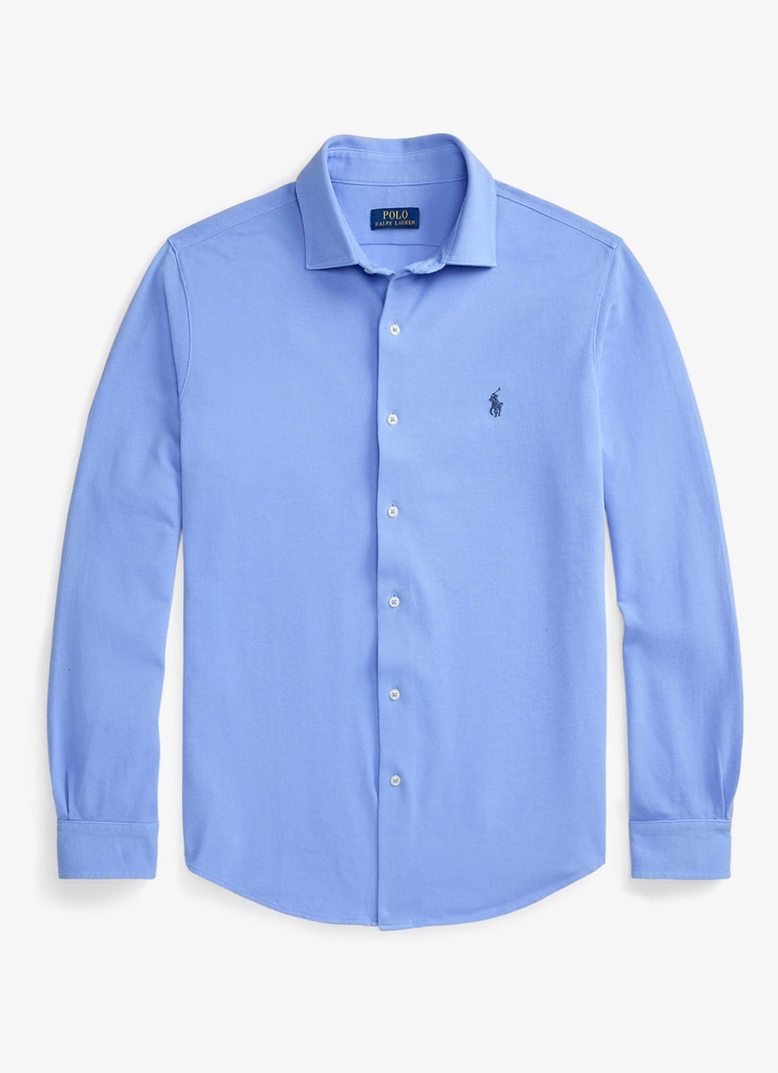 Ralph Lauren Regular fit overhemd met logoborduring - voorkant 4 canvas blue / blauw
