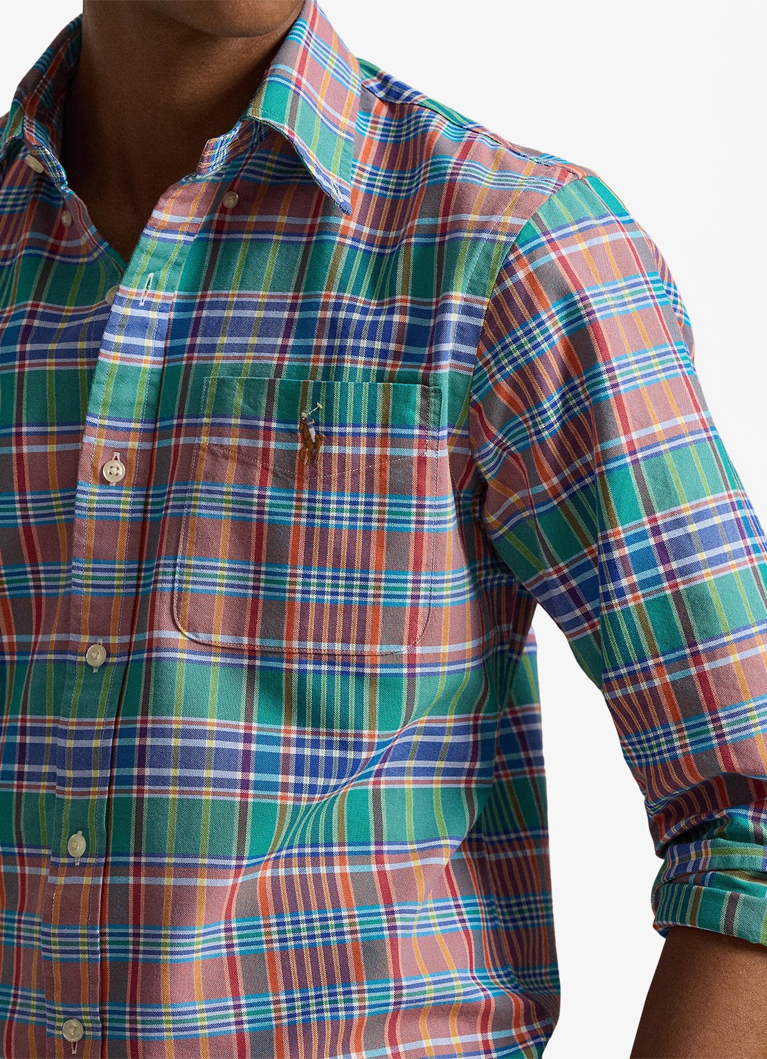 Ralph Lauren Regular fit overhemd met logoborduring - detail 3 oranje