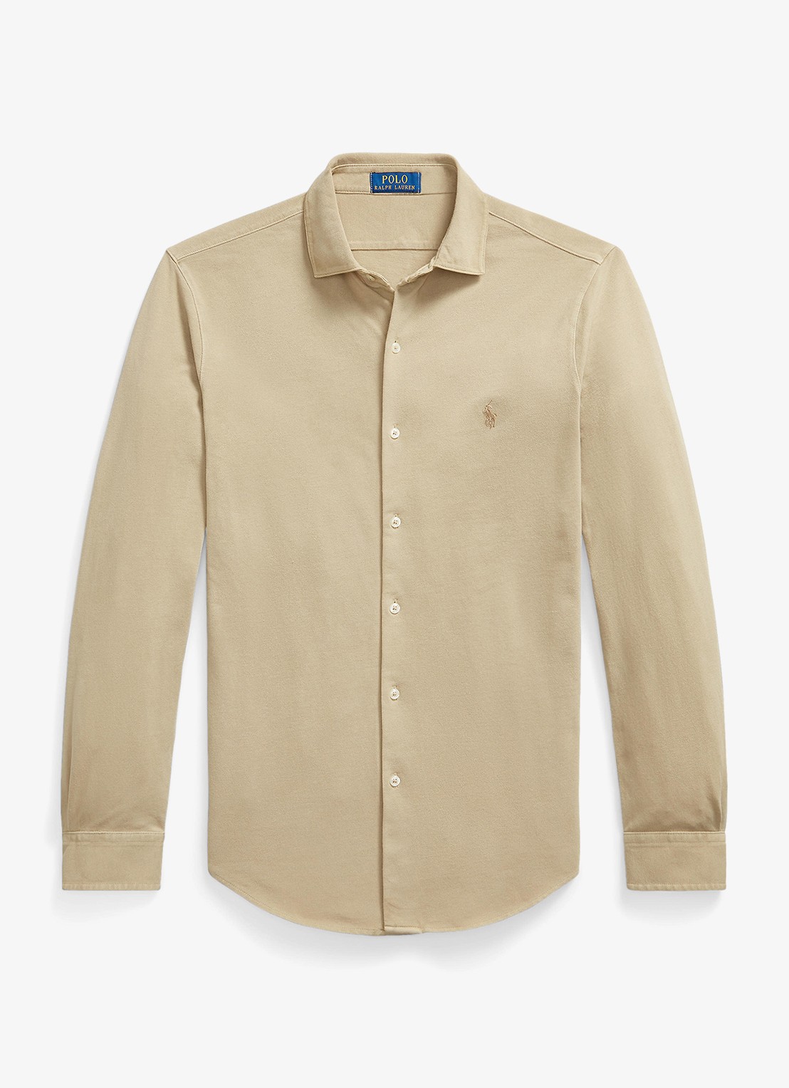 Ralph Lauren Regular fit overhemd met logoborduring - voorkant rl khaki / khaki
