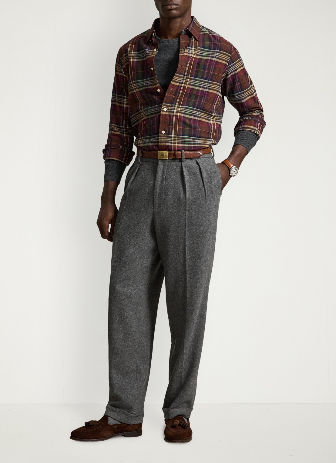 Ralph Lauren Regular fit overhemd met logoborduring - detail 2 bruin