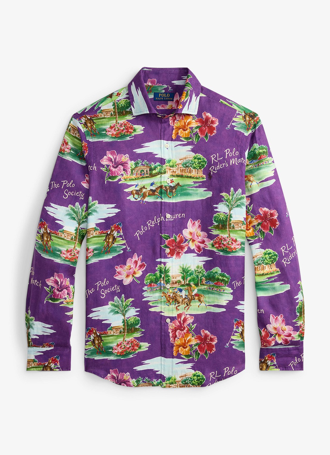 Ralph Lauren Regular fit overhemd met print - voorkant 5 paars