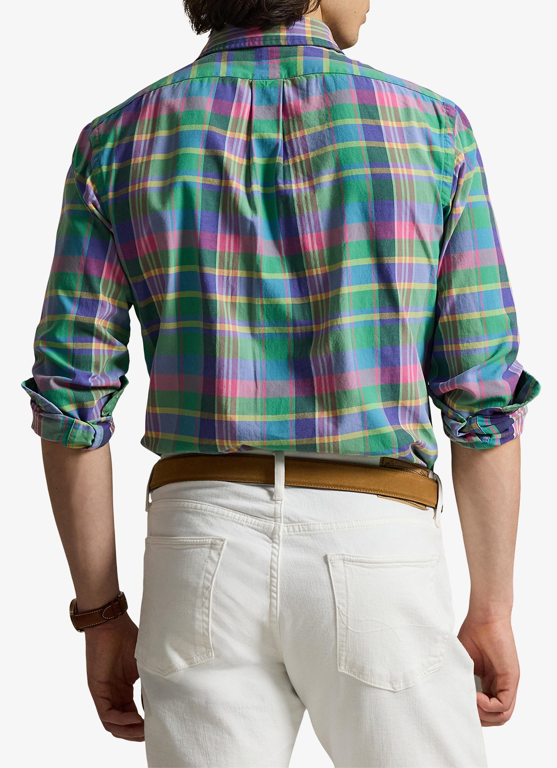 Ralph Lauren Regular fit overhemd met ruitdessin en borstzak - achterkant green blue multi / groen