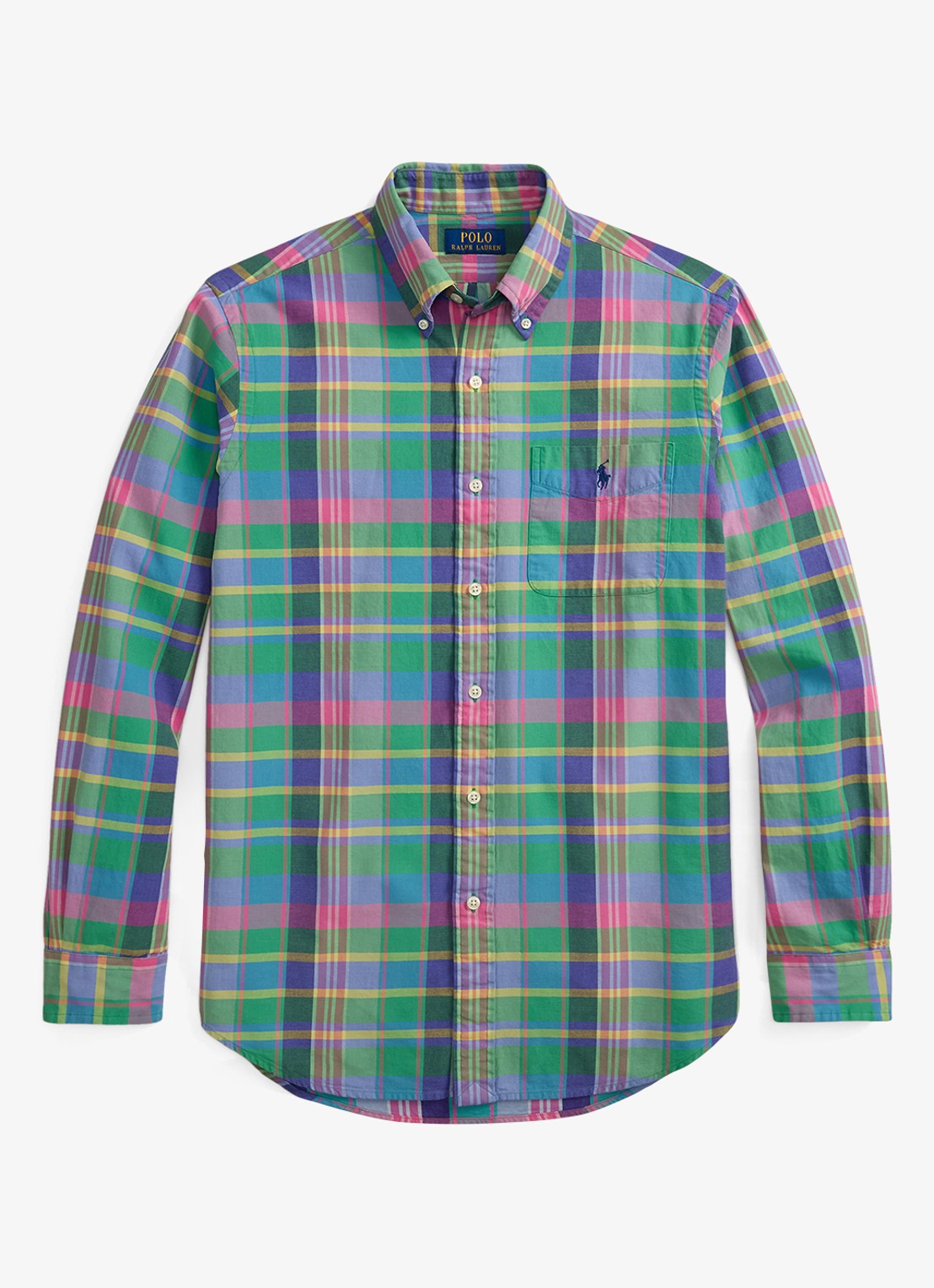 Ralph Lauren Regular fit overhemd met ruitdessin en borstzak - voorkant 2 green blue multi / groen