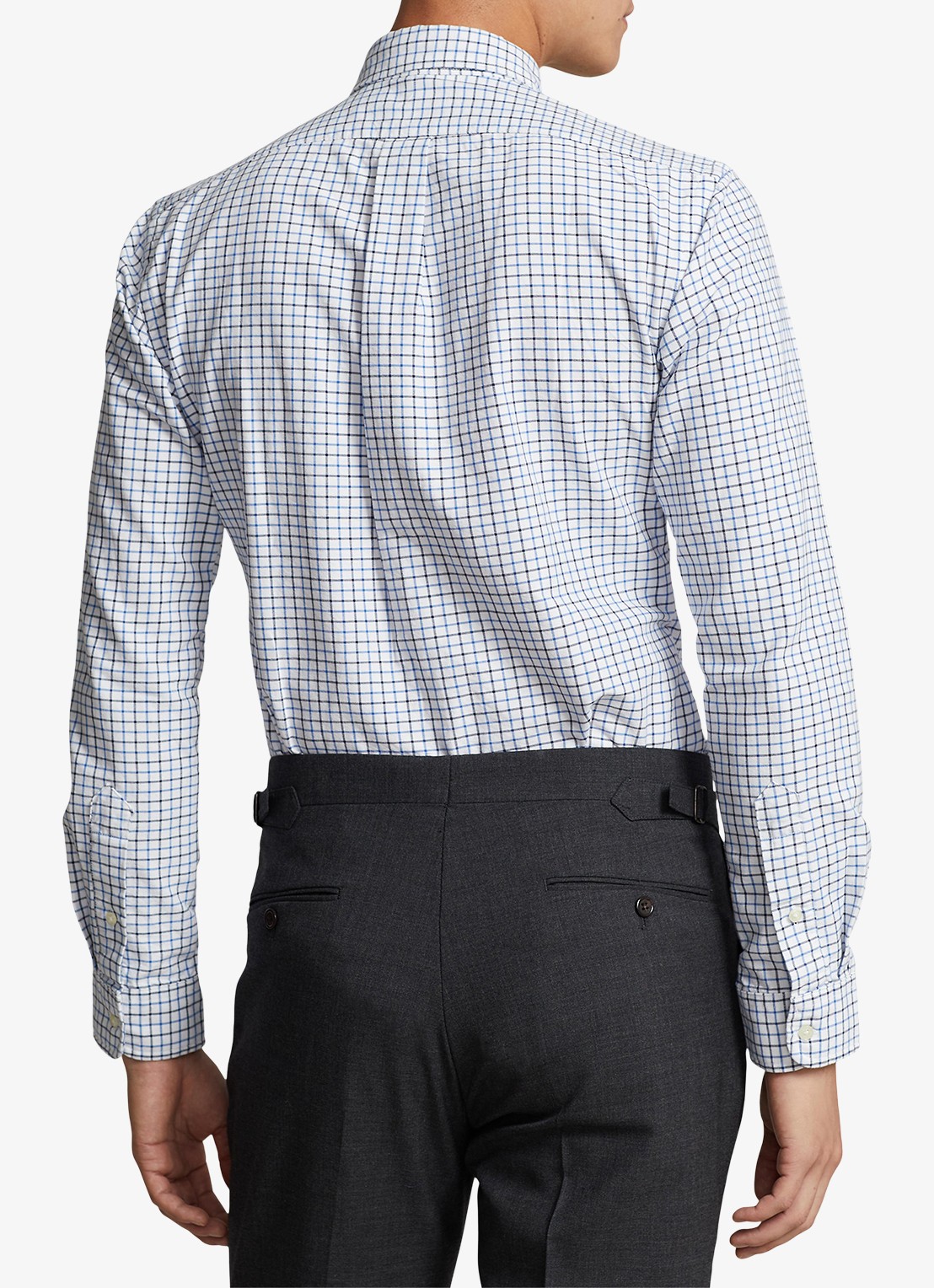 Ralph Lauren Regular fit overhemd met ruitdessin en logoborduring - achterkant 5 white/blue / wit
