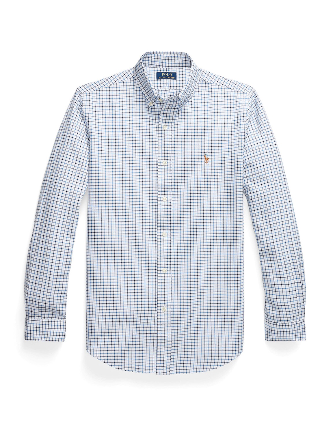 Ralph Lauren Regular fit overhemd met ruitdessin en logoborduring - voorkant 3 white/blue / wit