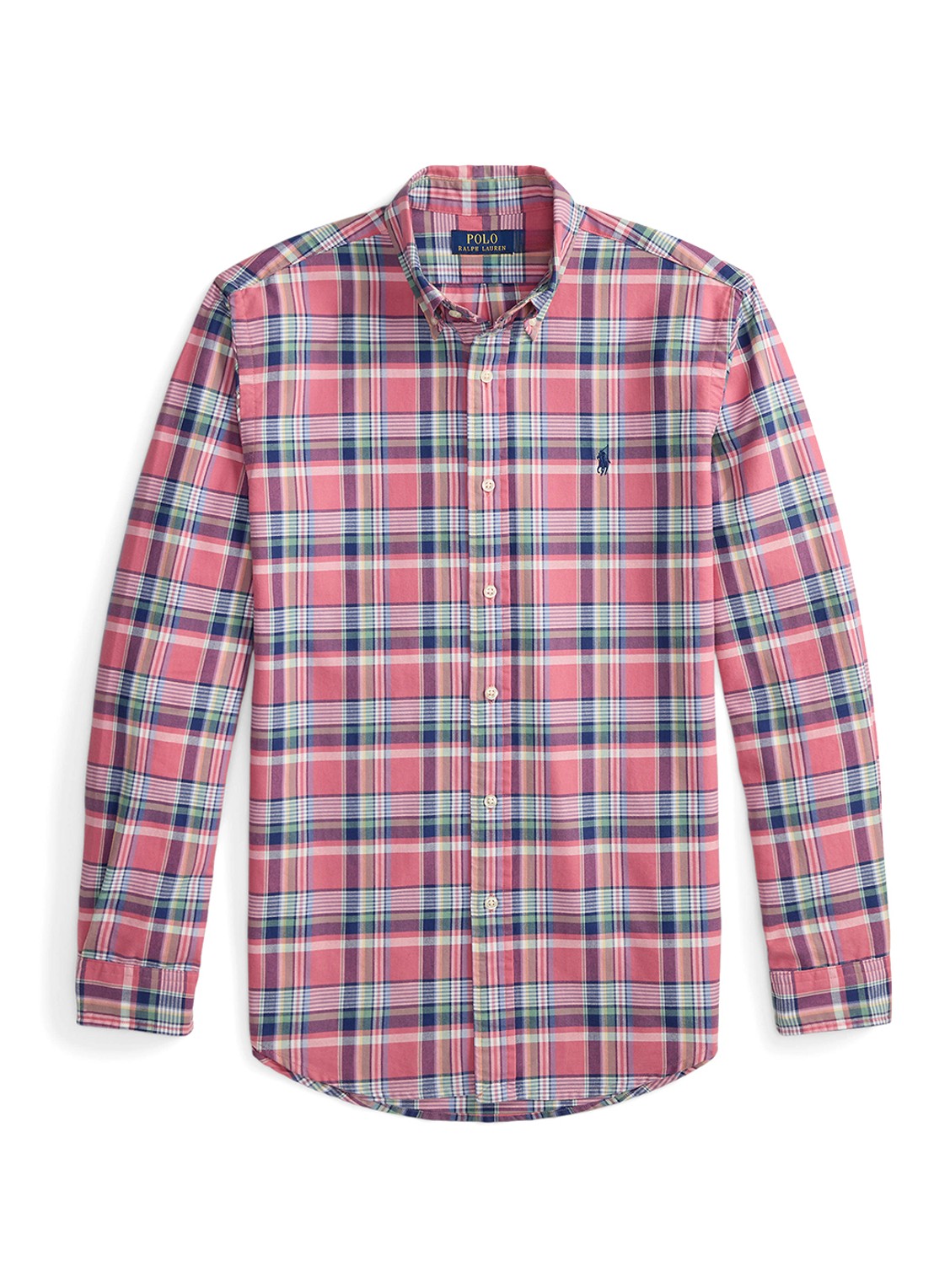 Ralph Lauren Regular fit overhemd met ruitdessin en logoborduring - voorkant roze