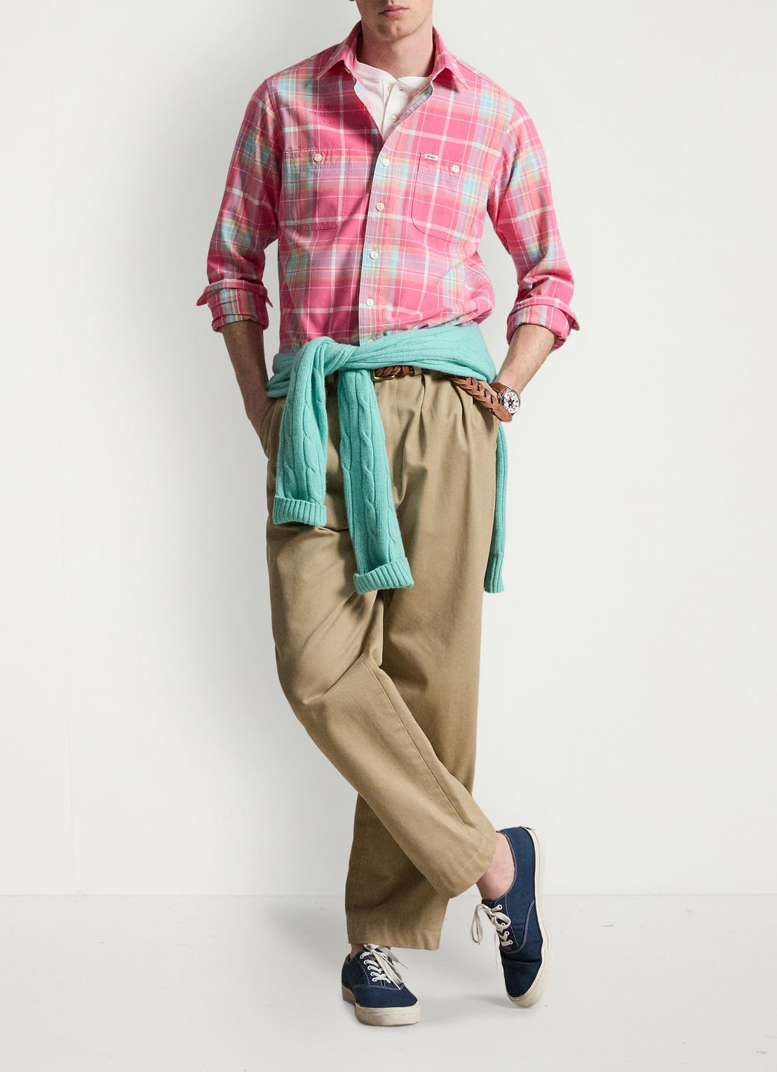 Ralph Lauren Regular fit overhemd met ruitdessin - detail 3 7212 pink turquoise multi-zyit