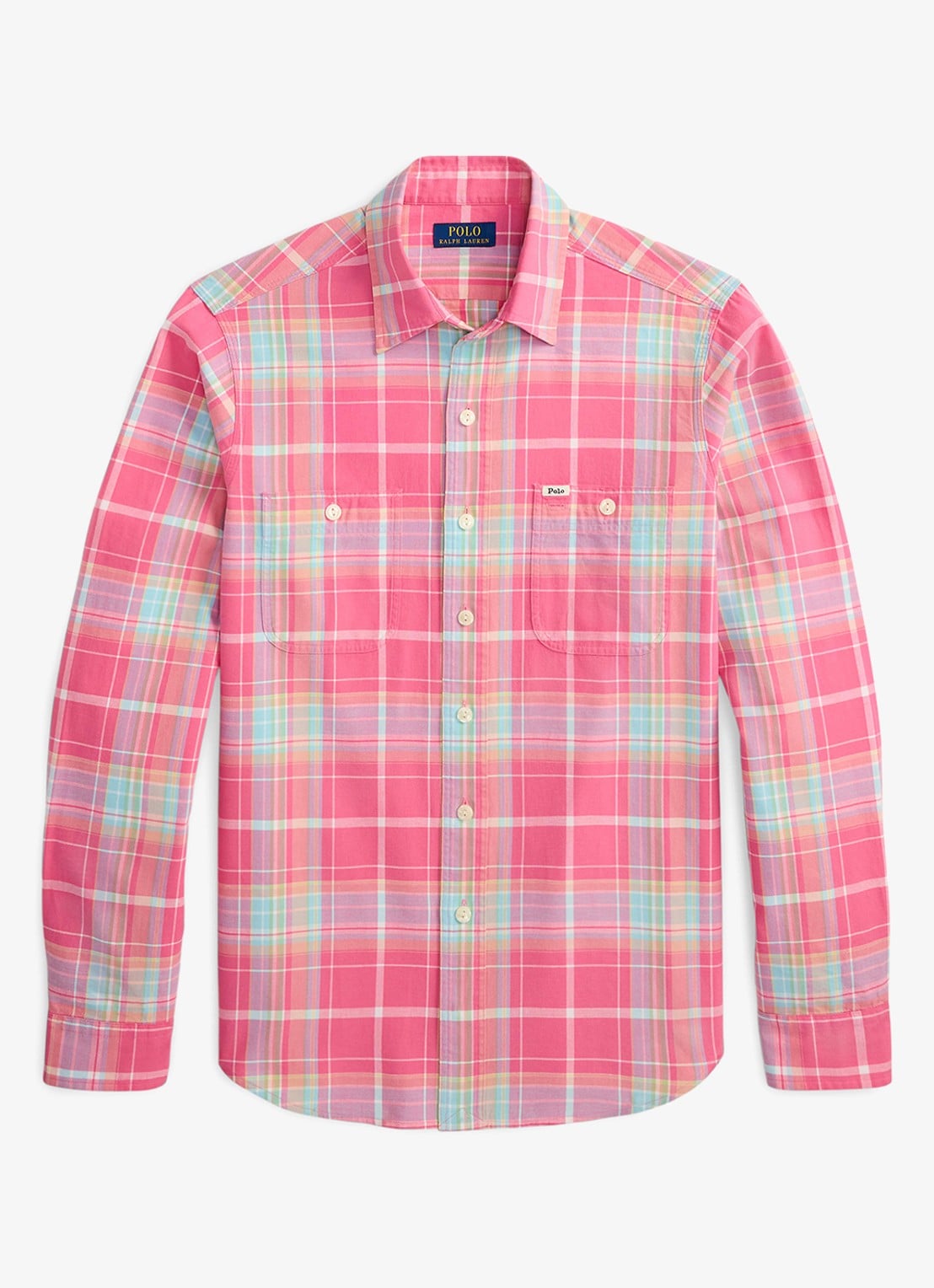 Ralph Lauren Regular fit overhemd met ruitdessin - voorkant 6 7212 pink turquoise multi-zyit