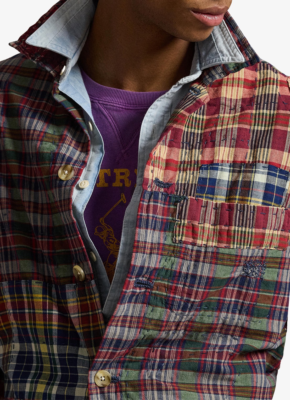 Ralph Lauren Regular fit overhemd met ruitdessin - detail 3 madras piecing / rood