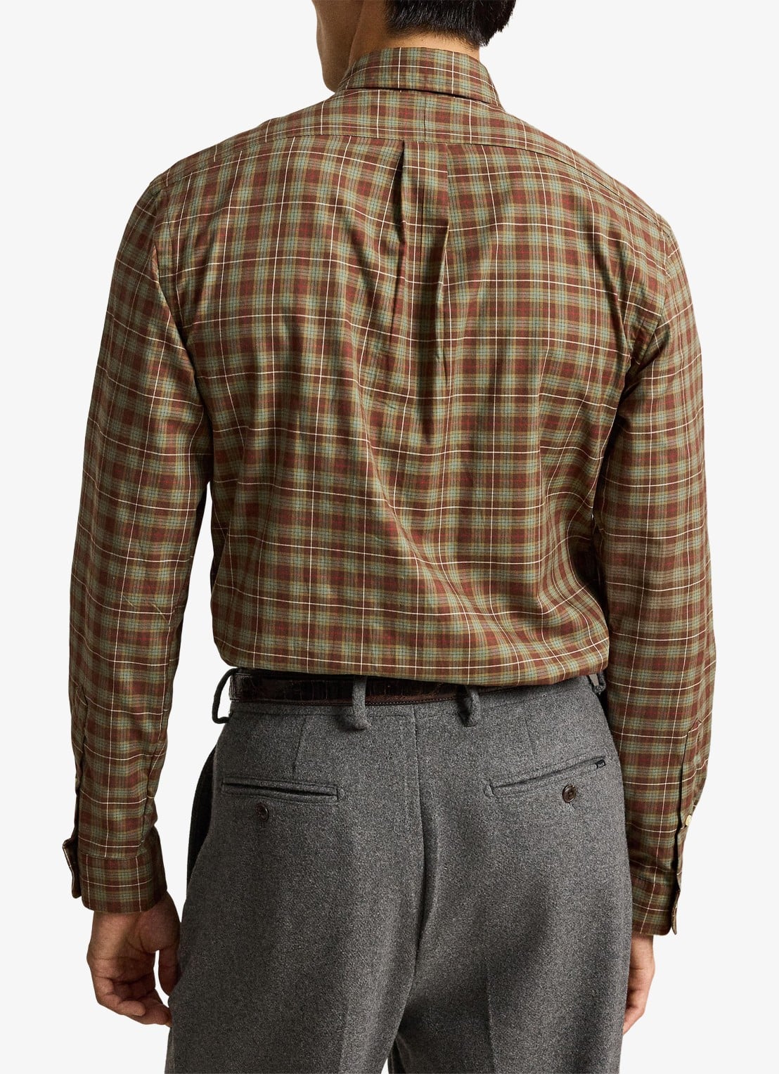 Ralph Lauren Regular fit overhemd met ruitdessin - achterkant 5 7368 brown turquoise multi / bruin