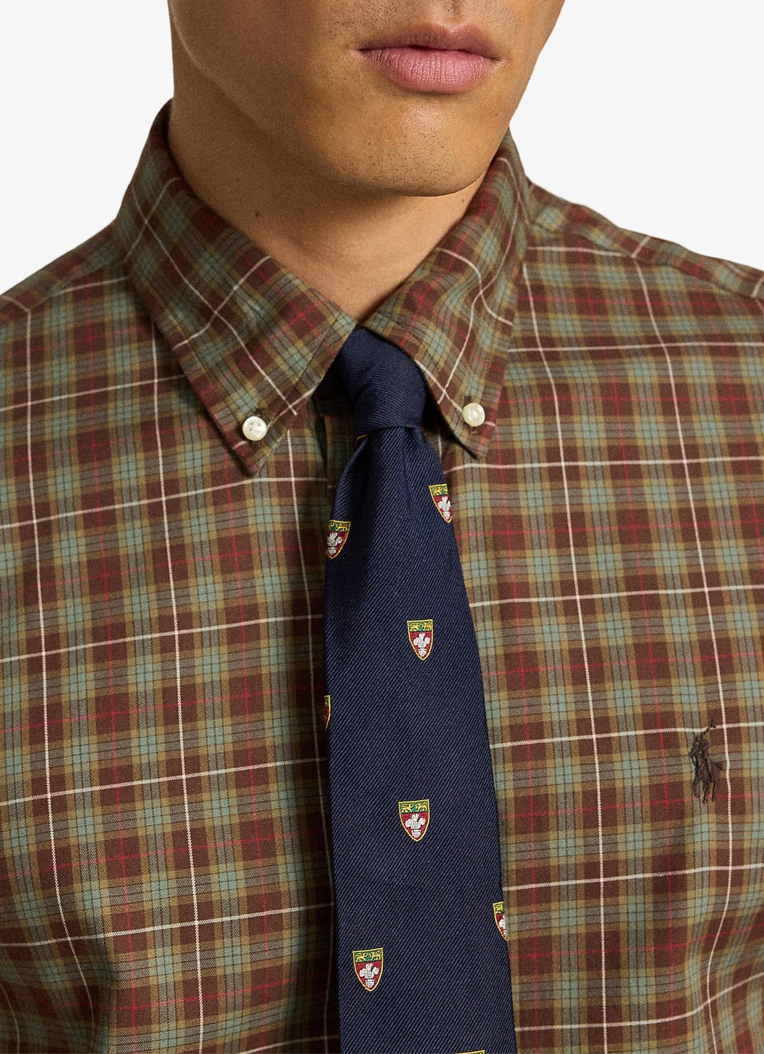 Ralph Lauren Regular fit overhemd met ruitdessin - detail 2 7368 brown turquoise multi / bruin