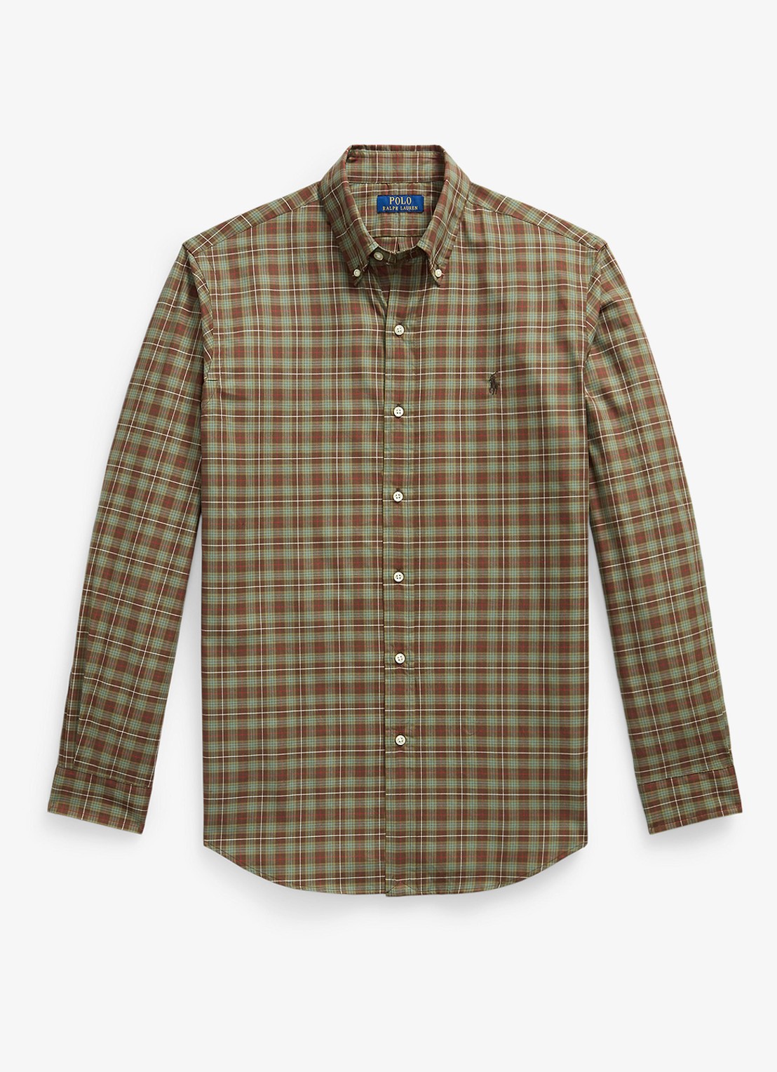 Ralph Lauren Regular fit overhemd met ruitdessin - voorkant 7368 brown turquoise multi / bruin