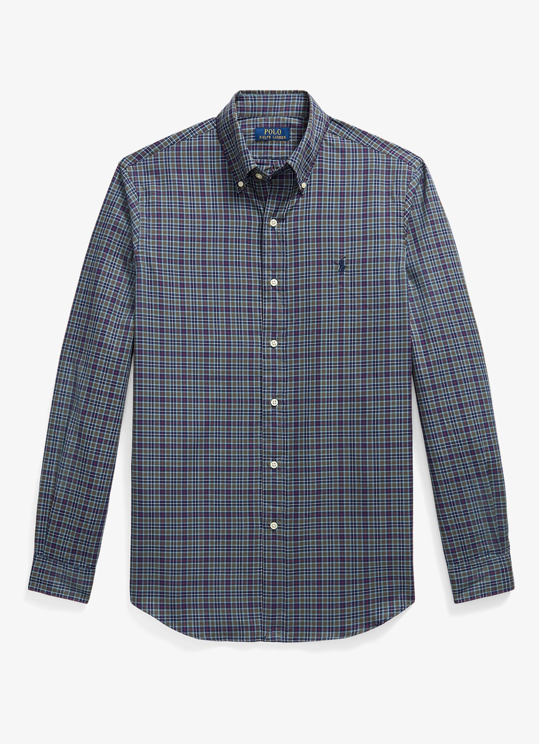 Ralph Lauren Regular fit overhemd met ruitdessin - voorkant 7365 blue brown multi / blauw