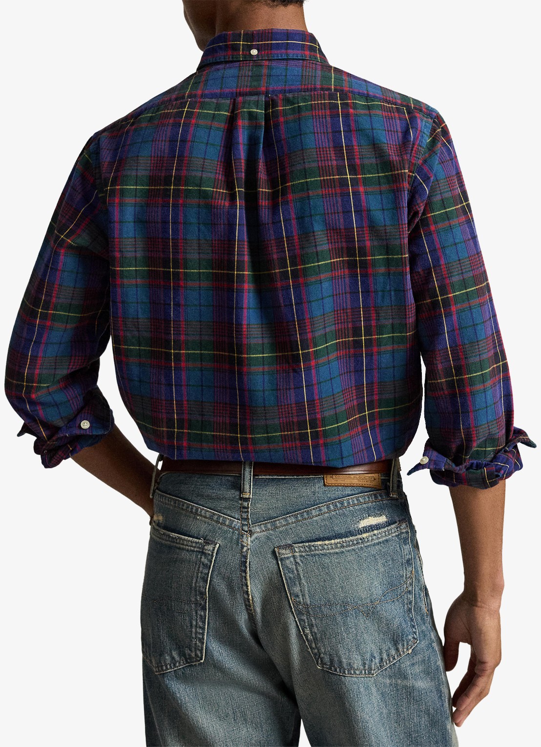Ralph Lauren Regular fit overhemd met ruitdessin - achterkant 5 7436 green jewel blue multi / groen