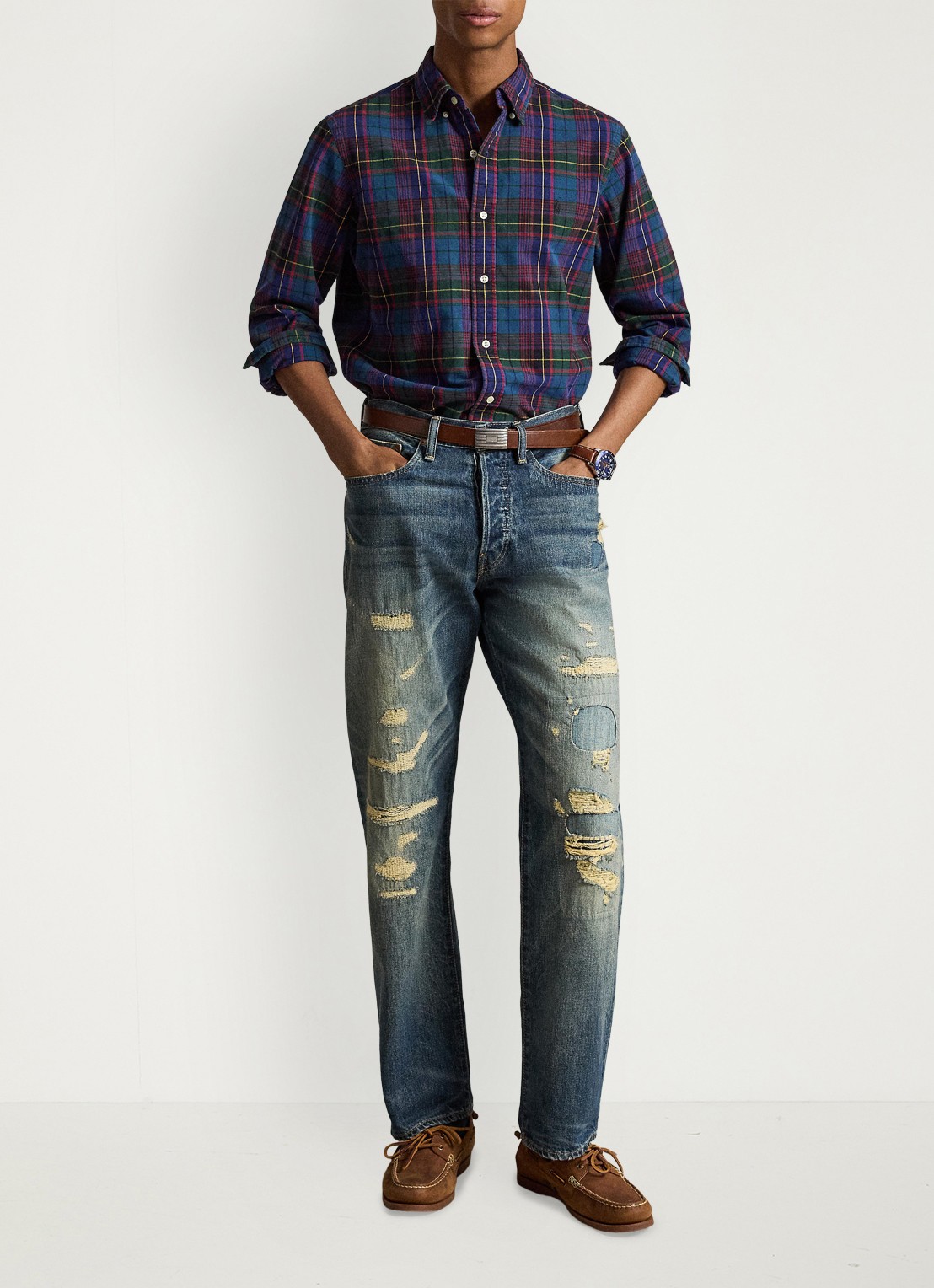 Ralph Lauren Regular fit overhemd met ruitdessin - detail 3 7436 green jewel blue multi / groen