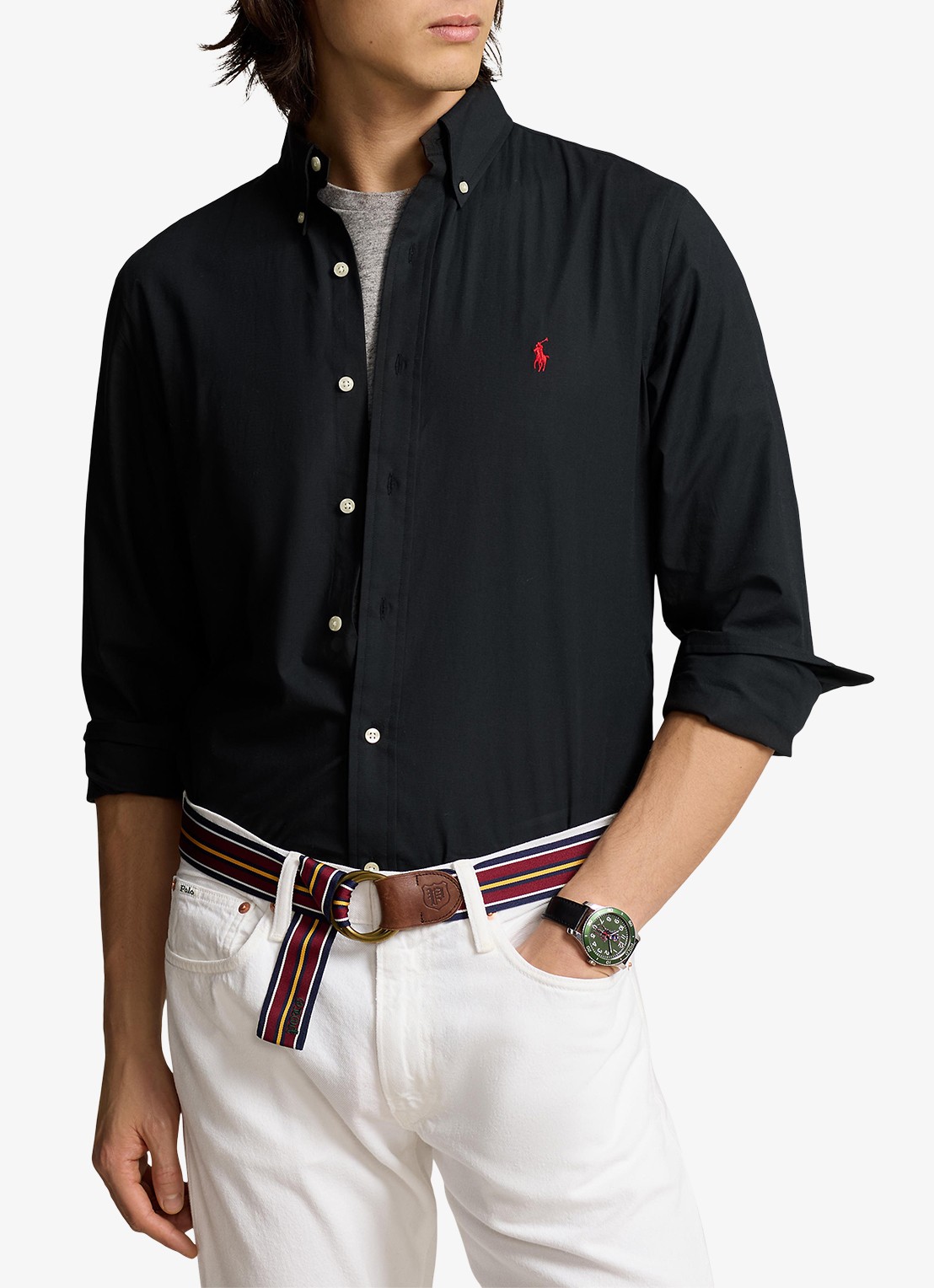 Ralph Lauren Regular fit overhemd met streepprint - detail 2 zwart