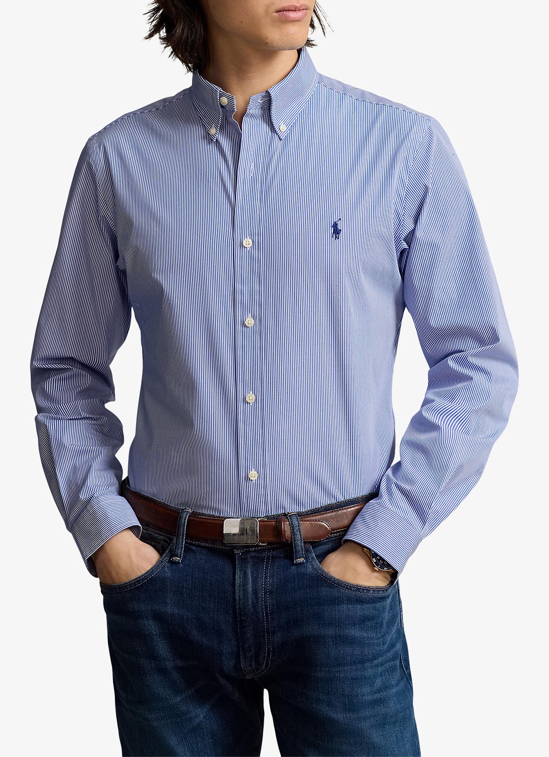 Ralph Lauren Regular fit overhemd met streepprint - detail 6 blue / white hairline strip