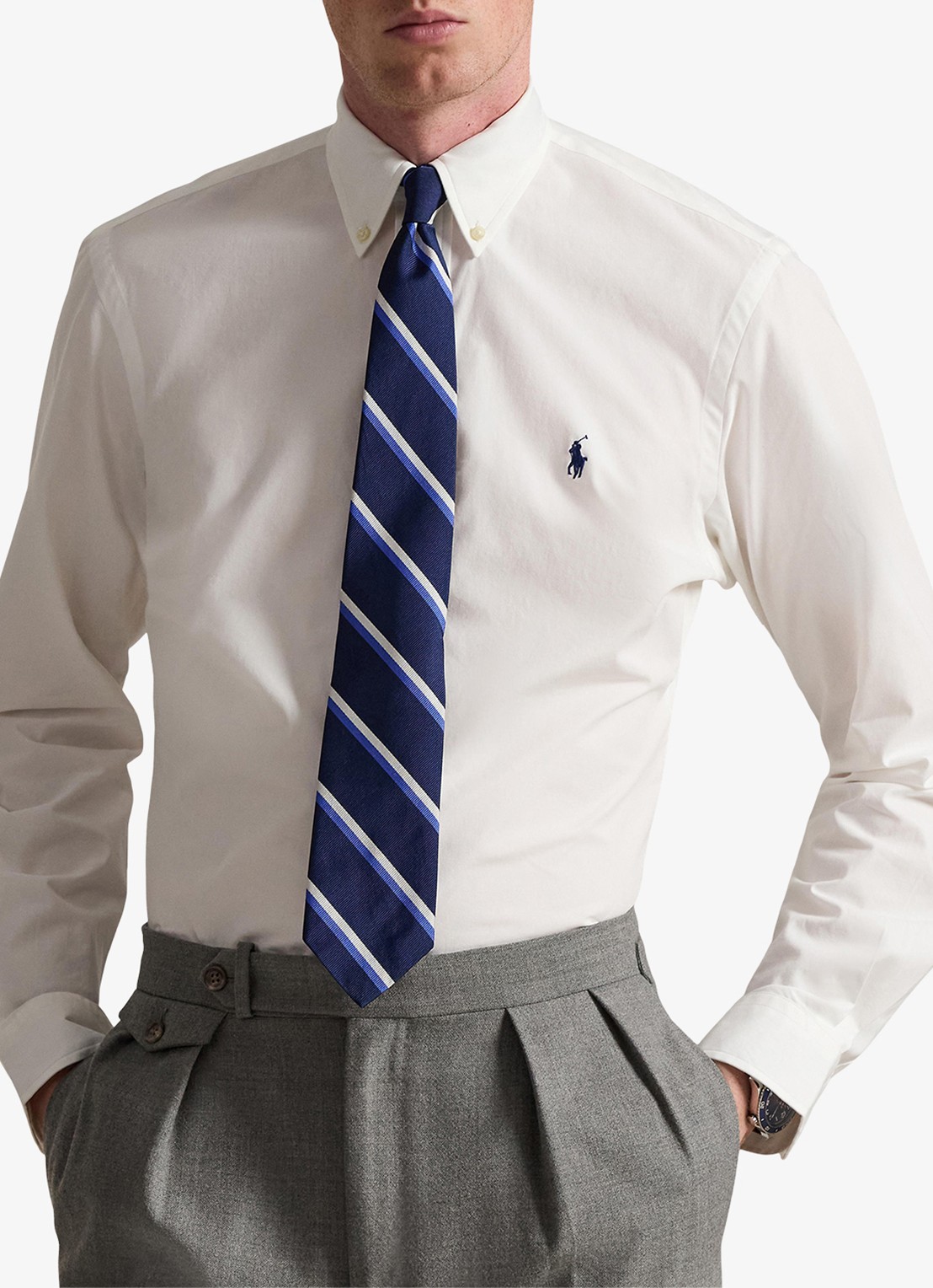 Ralph Lauren Regular fit overhemd met streepprint - detail white