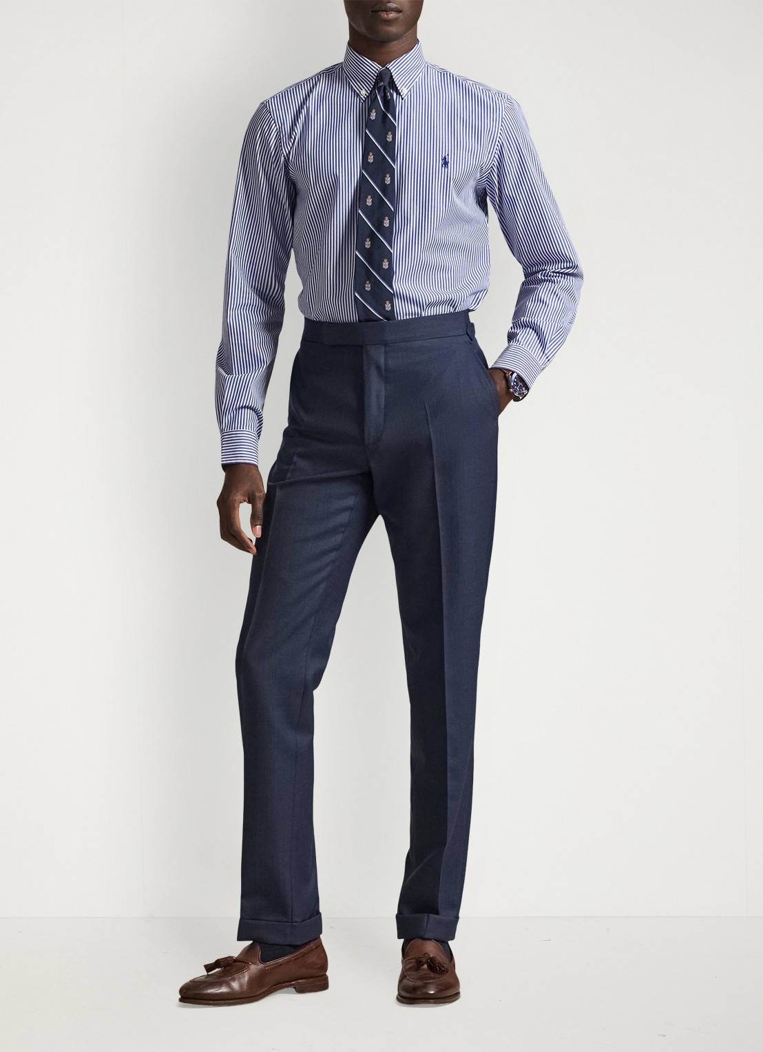 Ralph Lauren Regular fit overhemd met streepprint - voorkant 5 blue / white bengal stripe