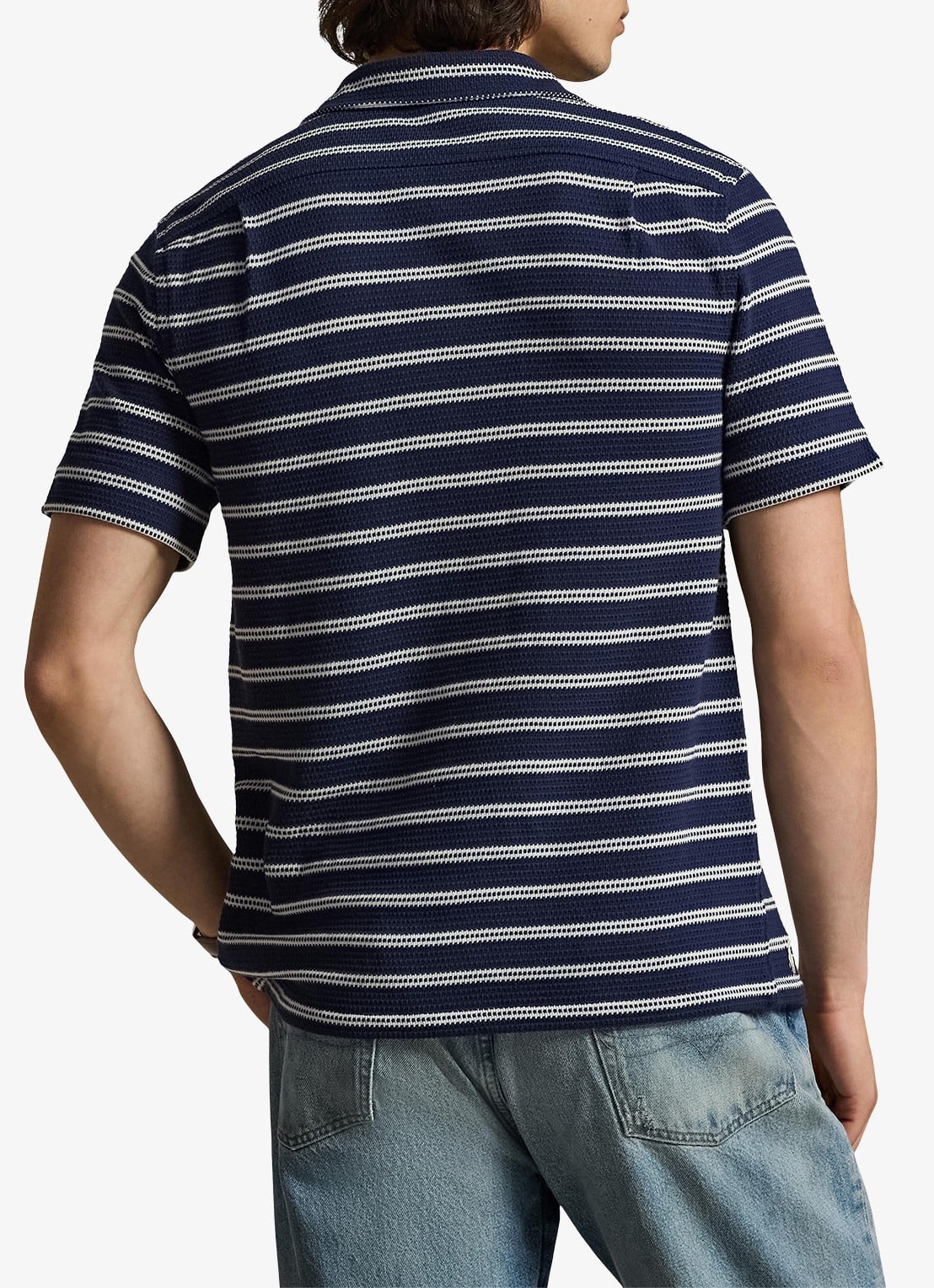 Ralph Lauren Regular fit overhemd met streepprint - achterkant 3 newport navy/pale cream-zyrr