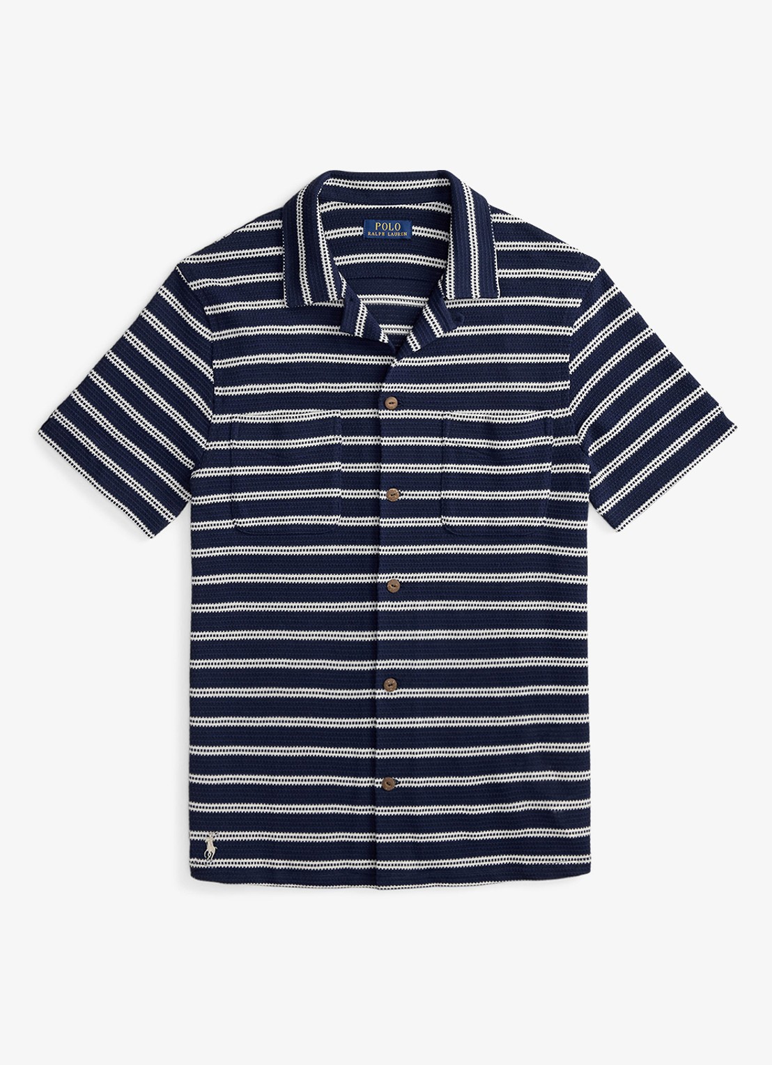 Ralph Lauren Regular fit overhemd met streepprint - voorkant 4 newport navy/pale cream-zyrr