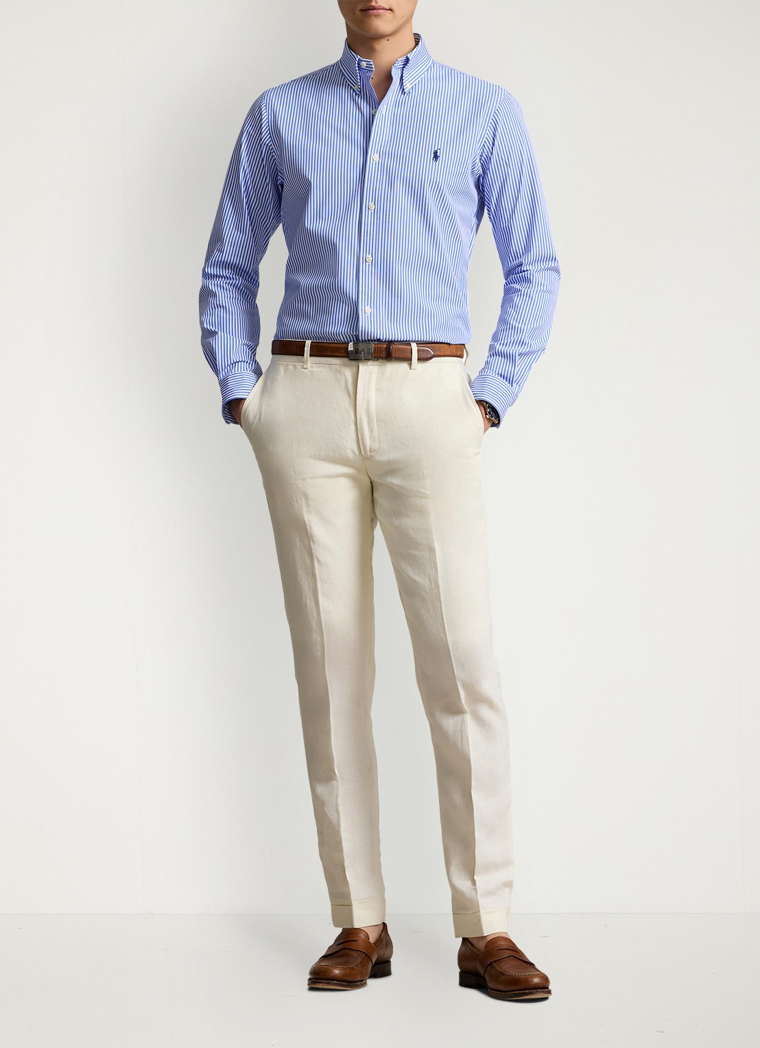 Ralph Lauren Regular fit overhemd met streepprint - voorkant 5 4655h light blue